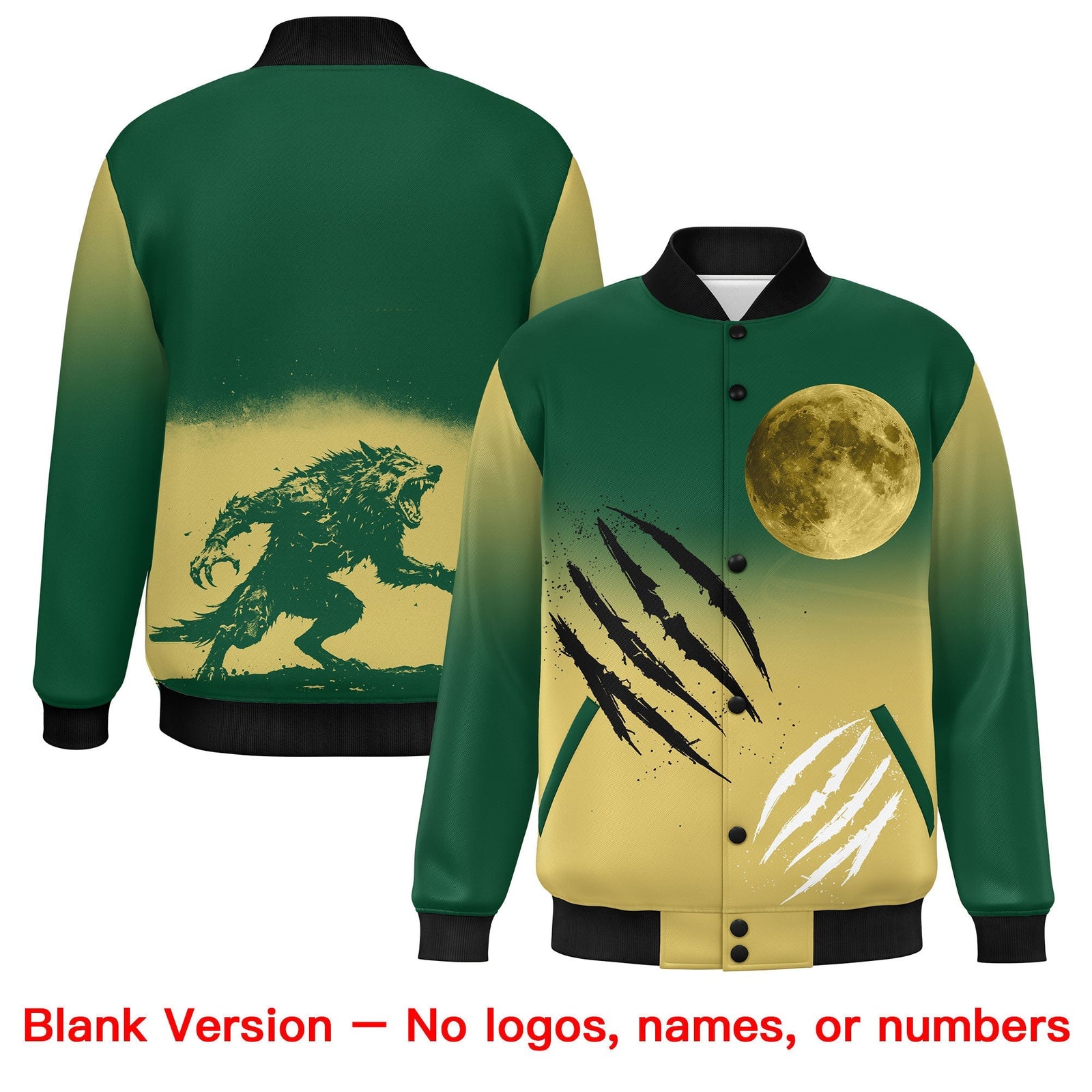 Custom Green Old Gold Black skeleton Halloween Graffiti Pattern Stretch Fabric Jacket| KXKSHOP