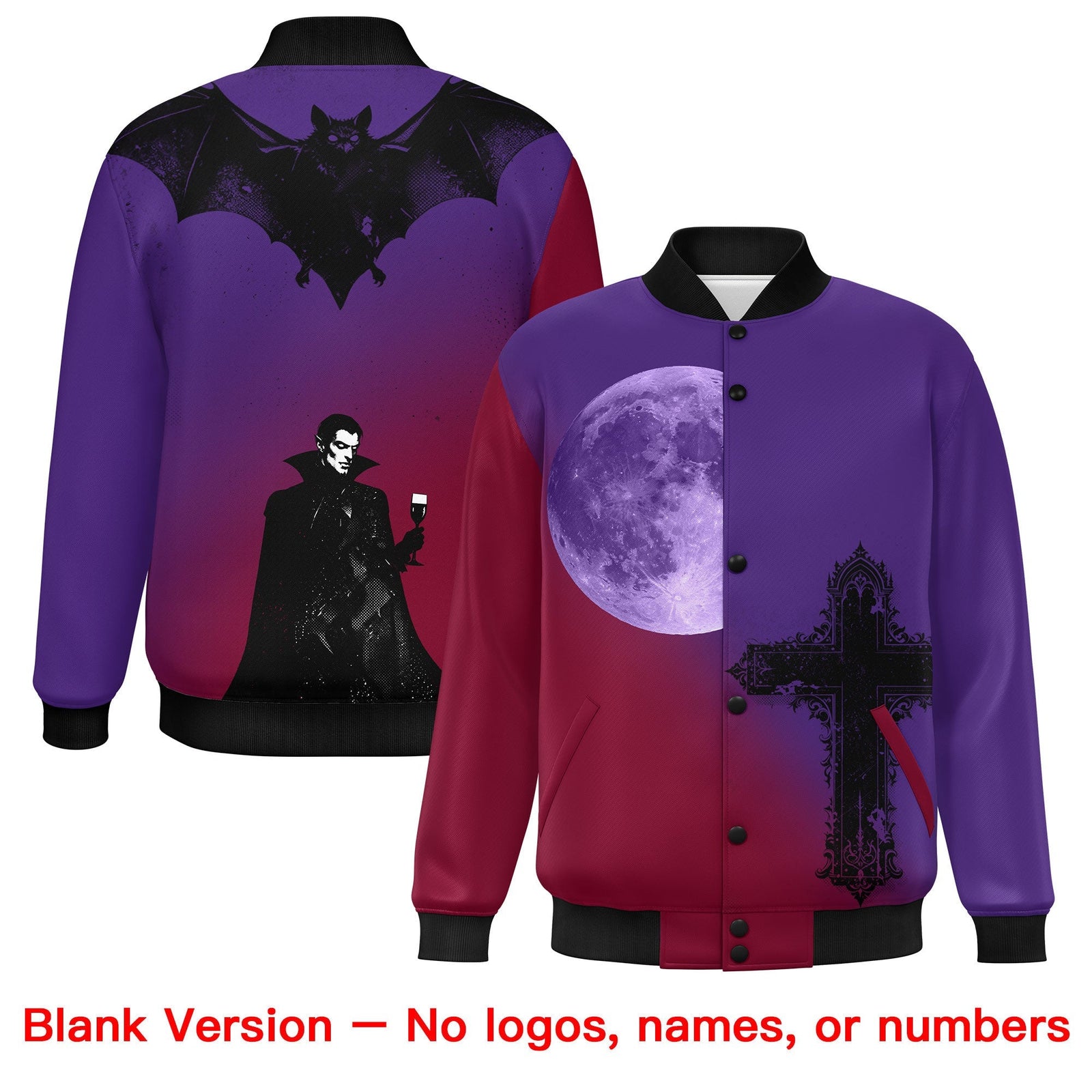 Custom Purple Cardinal Black skeleton Halloween Graffiti Pattern Moisture-Wicking Jacket| KXKSHOP