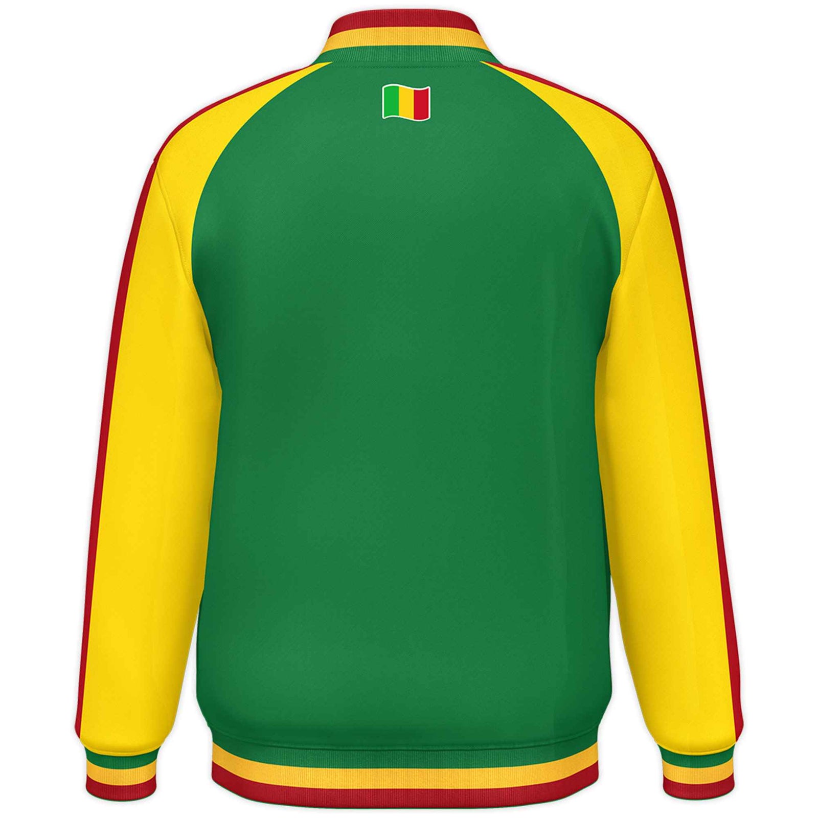 Custom Kelly Green Gold Raglan Sleeves Varsity Full-Snap Color Block Letterman Prido Jacket