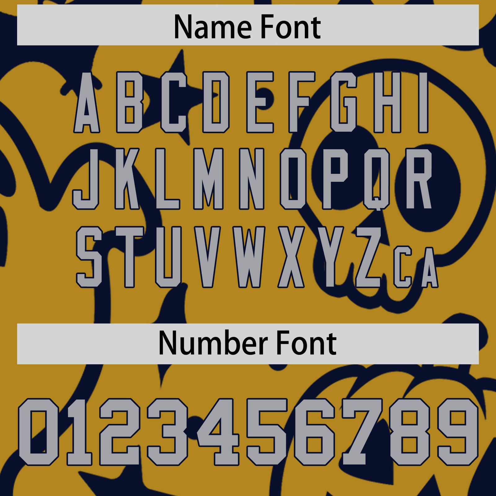 Custom Navy Old Gold Gray Bats Pumpkins Ghost Patterns Halloween Letterman Jacket | Custom Letterman Jacket,Add Name and Numbern,Sublimation Printed & Stitched,Perfect for Parties | KXKSHOP