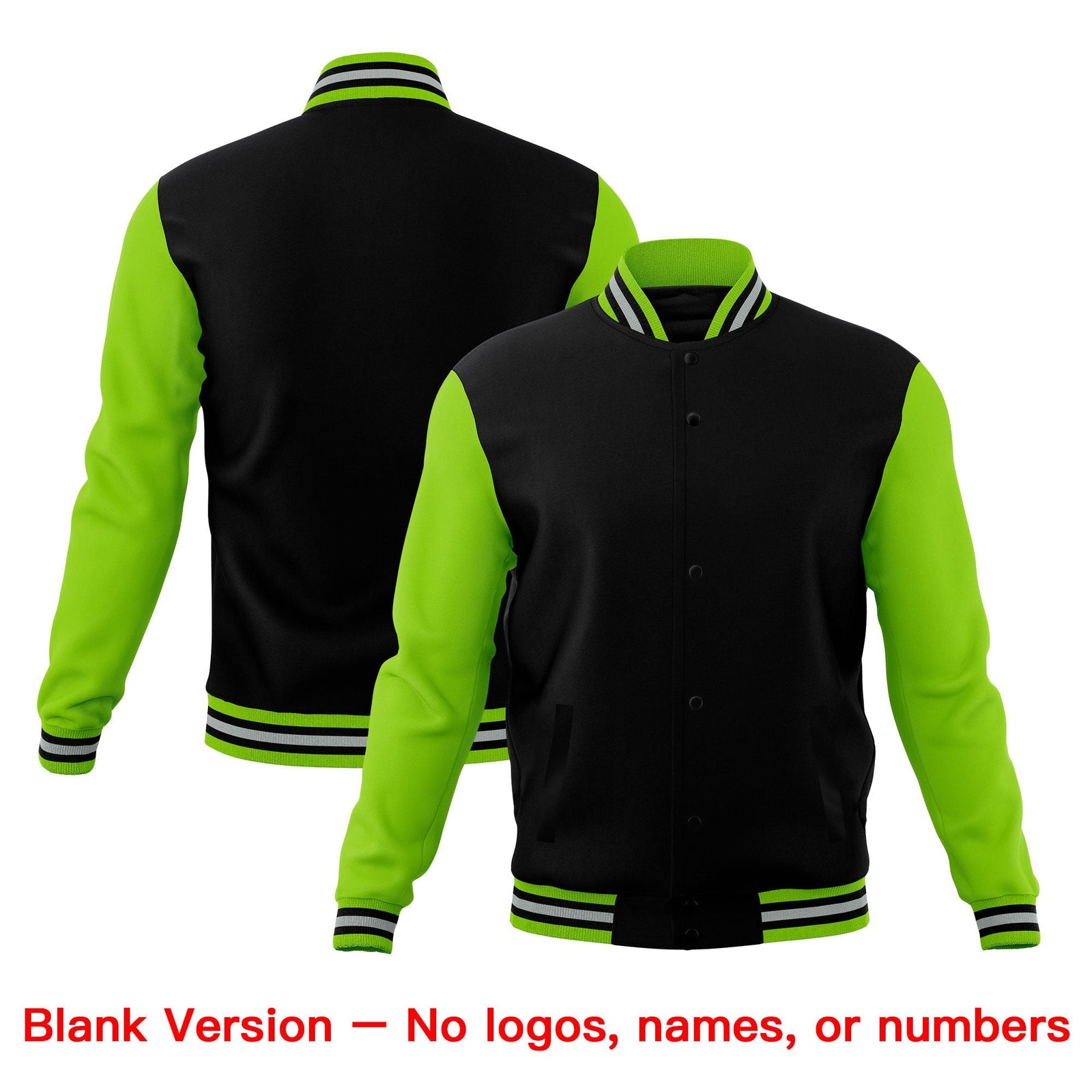 Custom Black Green Gray Classic Style Full-Snap Breathable Jacket| KXKSHOP