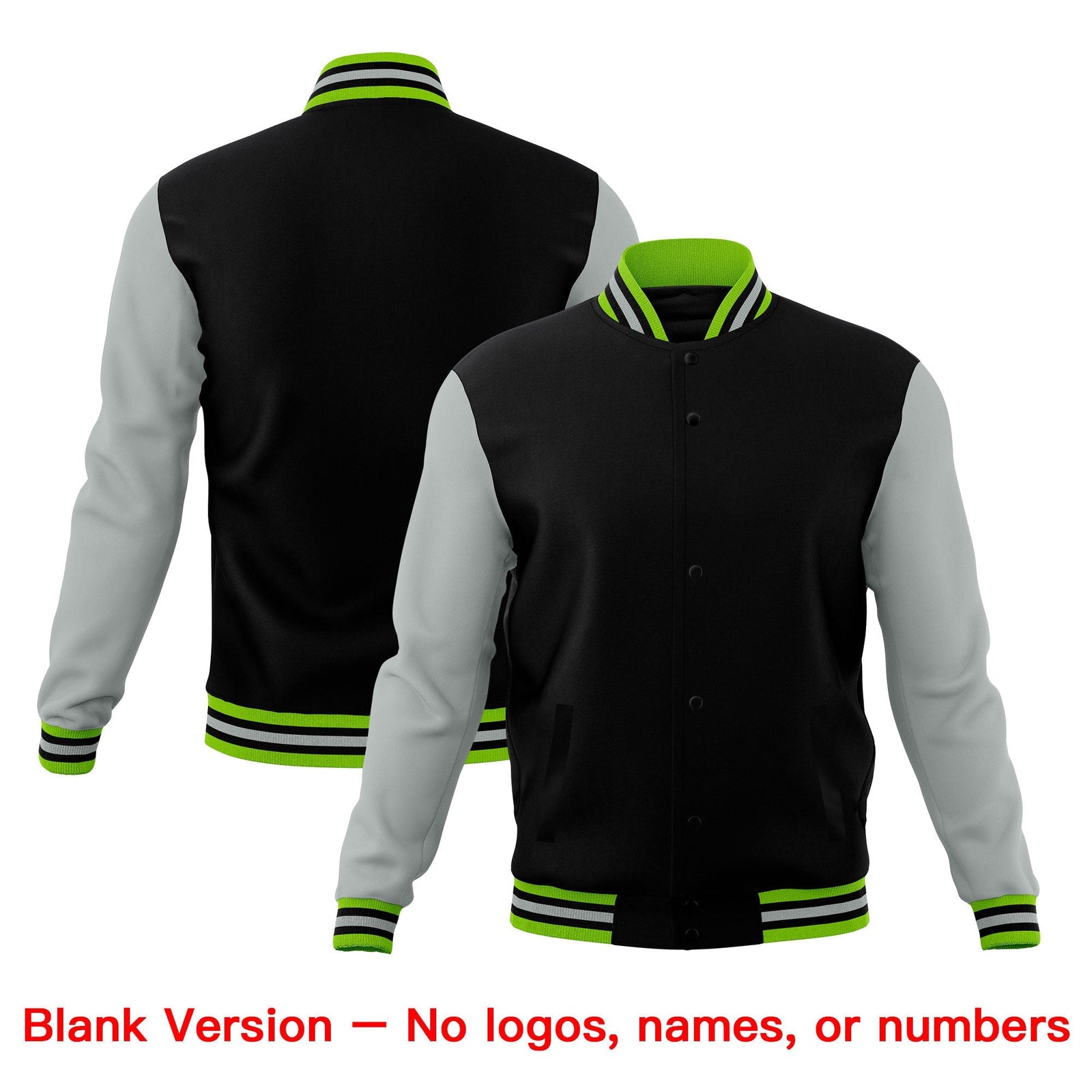 Custom Black Green Gray Classic Style Full-Snap Breathable Jacket| KXKSHOP