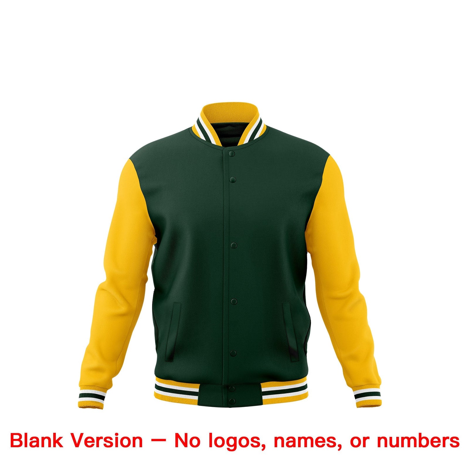 Custom Green Gold White Classic Style Full-Snap Breathable Jacket| KXKSHOP