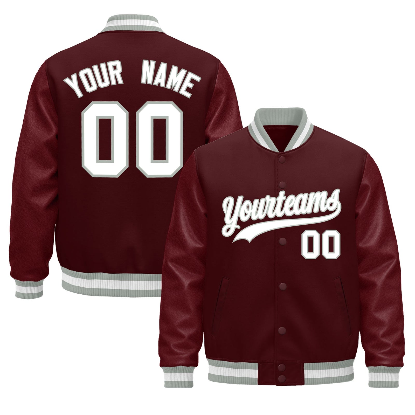 Custom Black Olive White Classic Style Leather Sleeves Wrinkle-Resistant Jacket| KXKSHOP