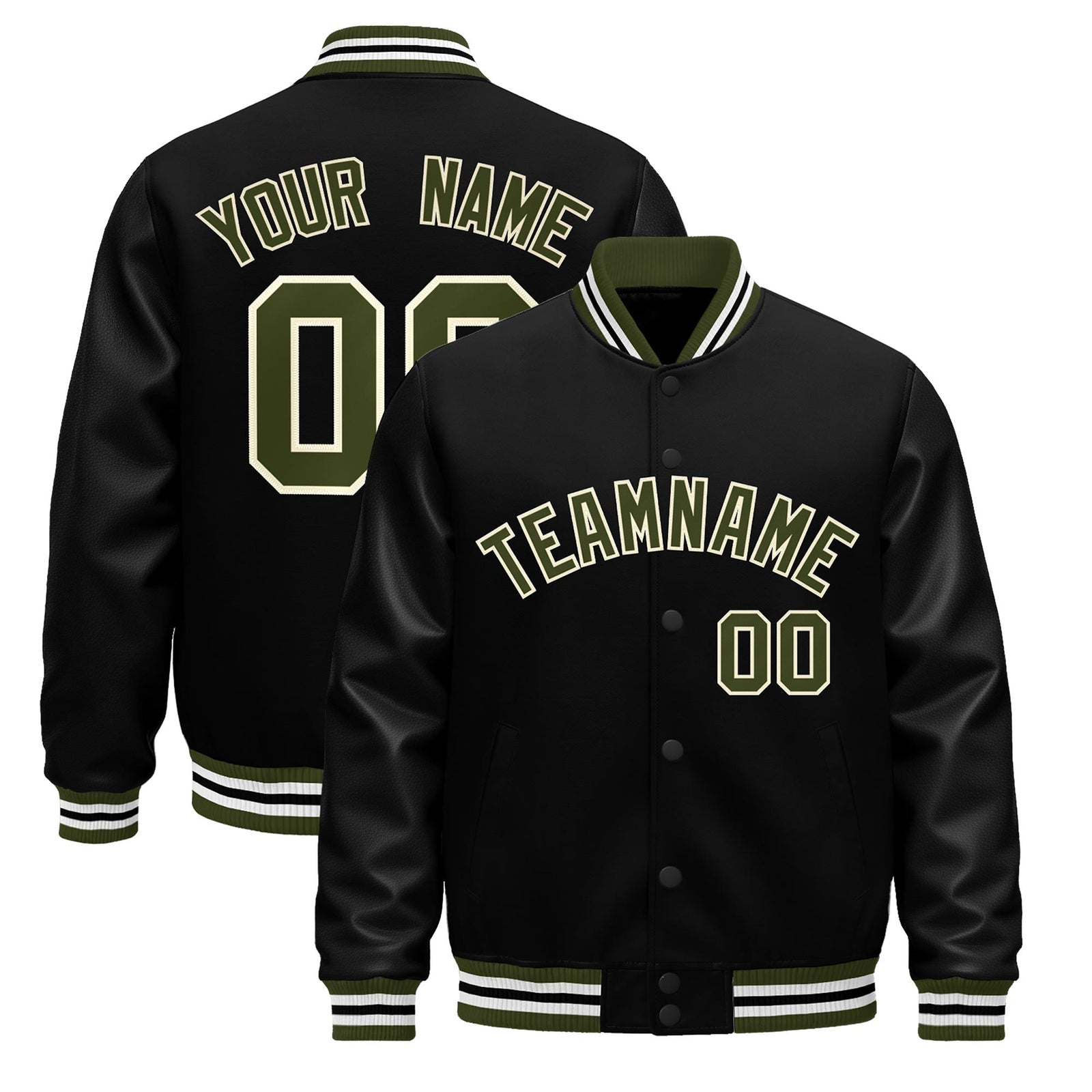 Custom Black White Classic Style Leather Sleeves Wrinkle-Resistant Jacket| KXKSHOP