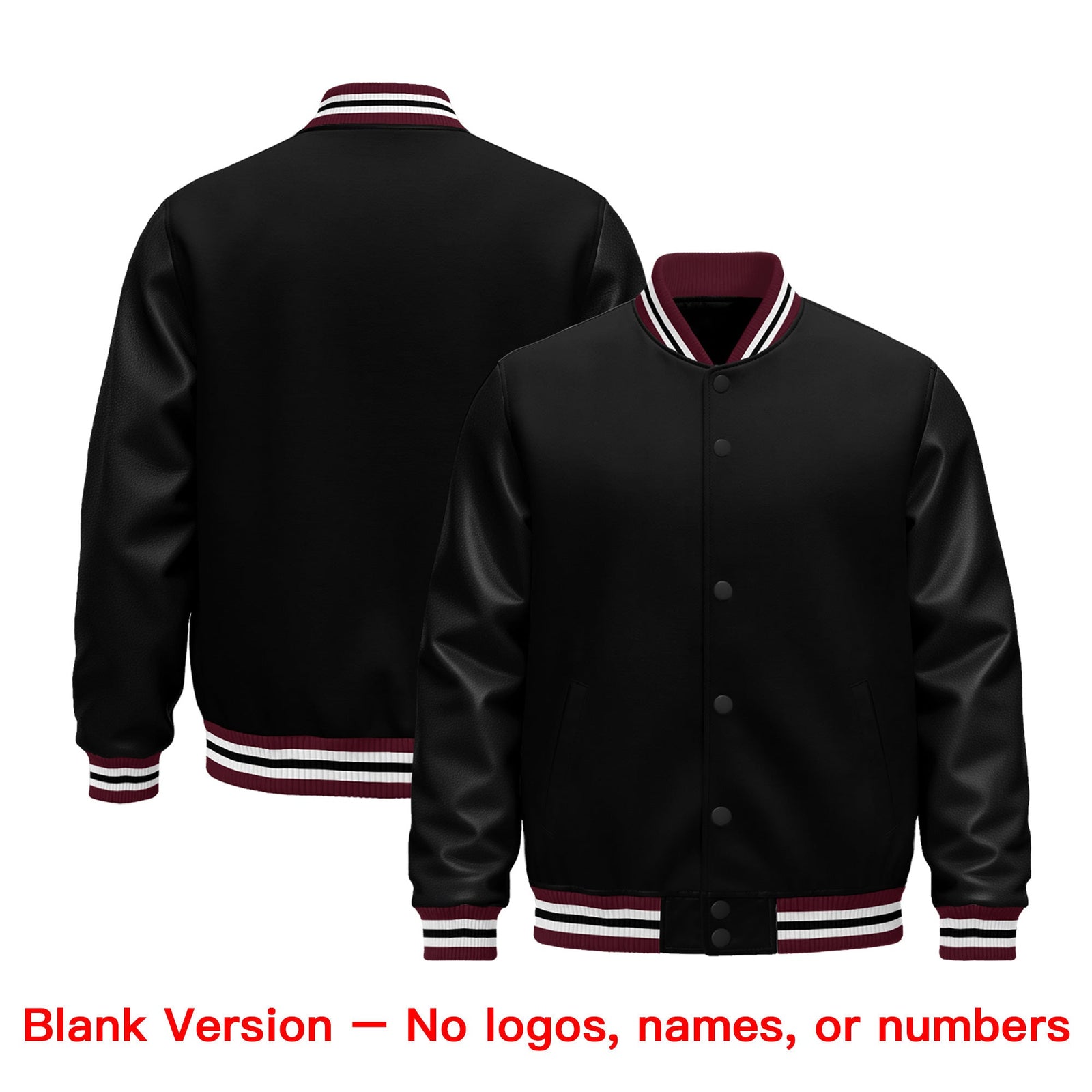 Custom Black Cream Classic Style Leather Sleeves Wrinkle-Resistant Jacket| KXKSHOP