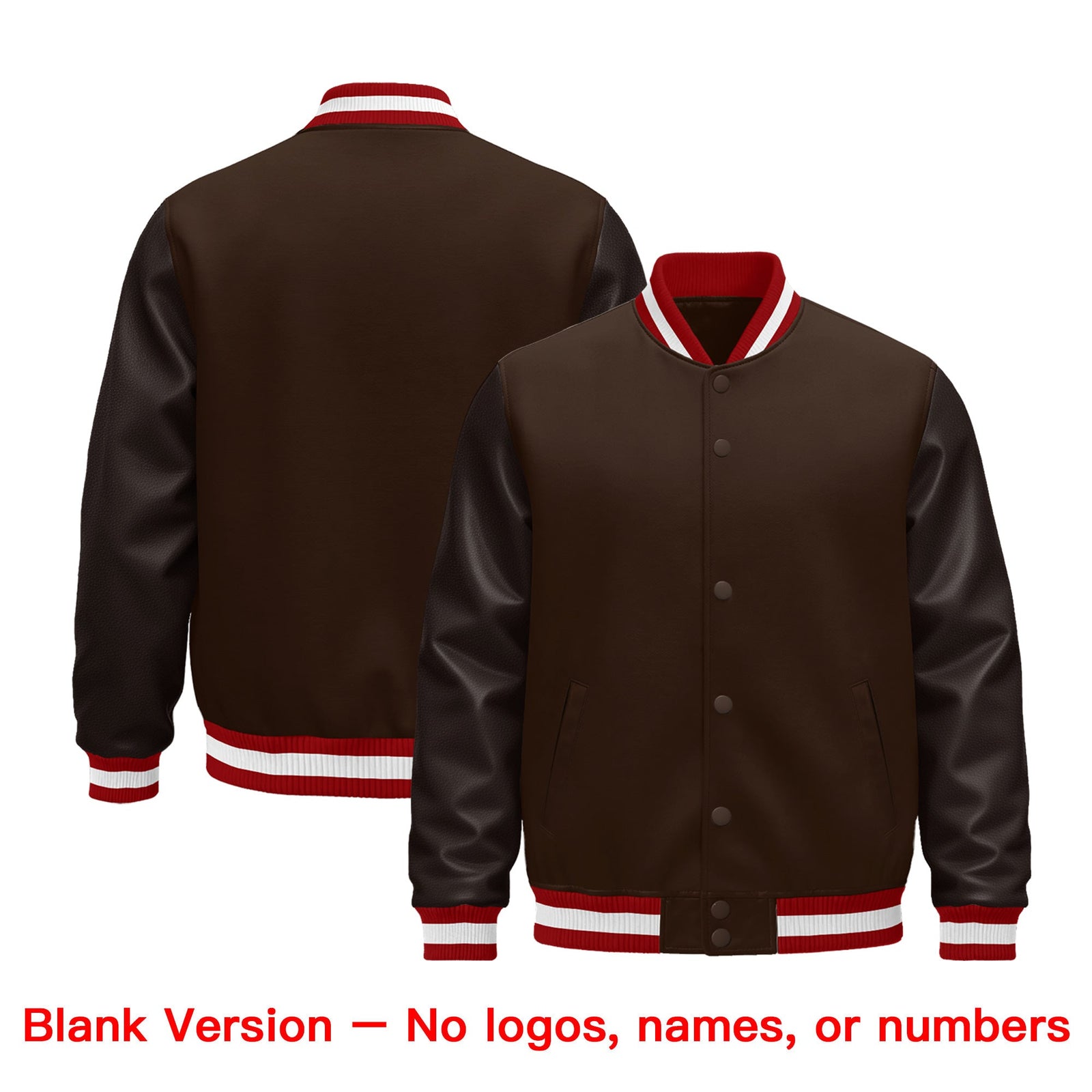 Custom Brown Red White Classic Style Leather Sleeves Wrinkle-Resistant Jacket| KXKSHOP