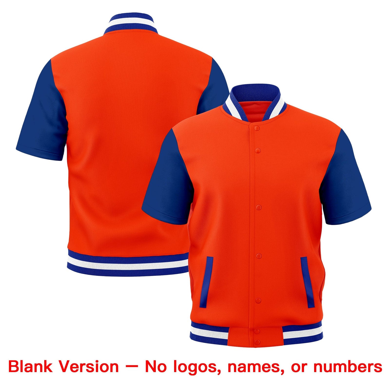 Custom Royal Blue White Full-Snap Classic Style Jacket| KXKSHOP