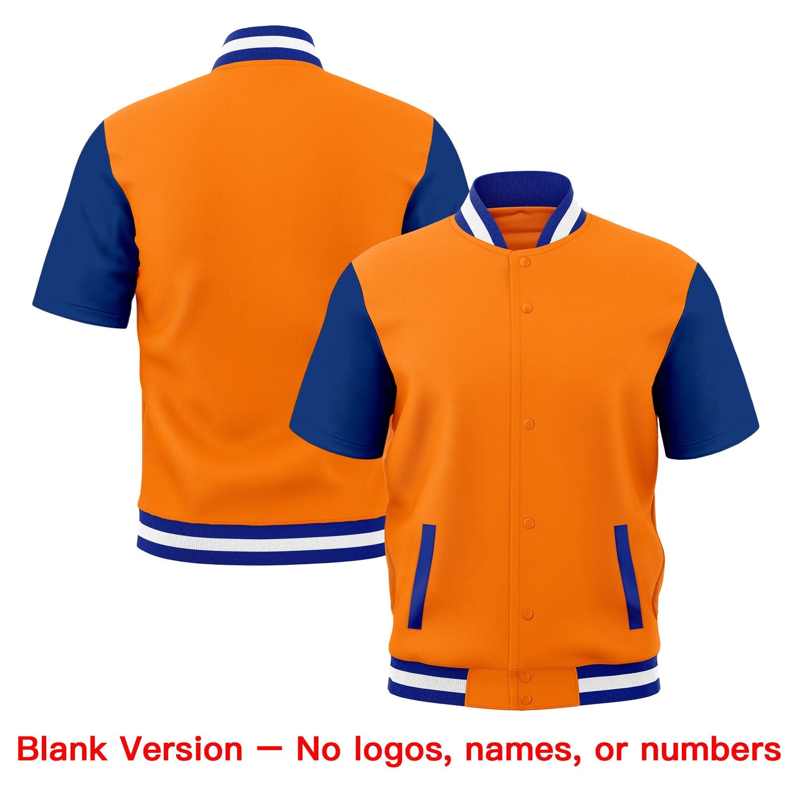 Custom Royal Blue White Full-Snap Classic Style Jacket| KXKSHOP
