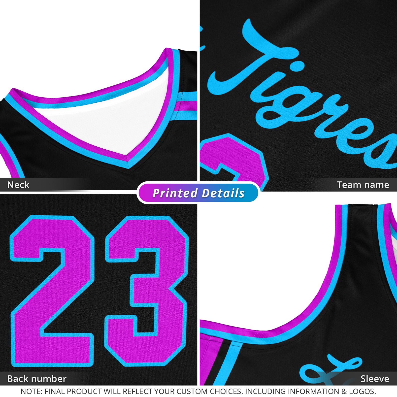 Custom Black Powder Blue Classic Tops Mesh Basketball Jersey