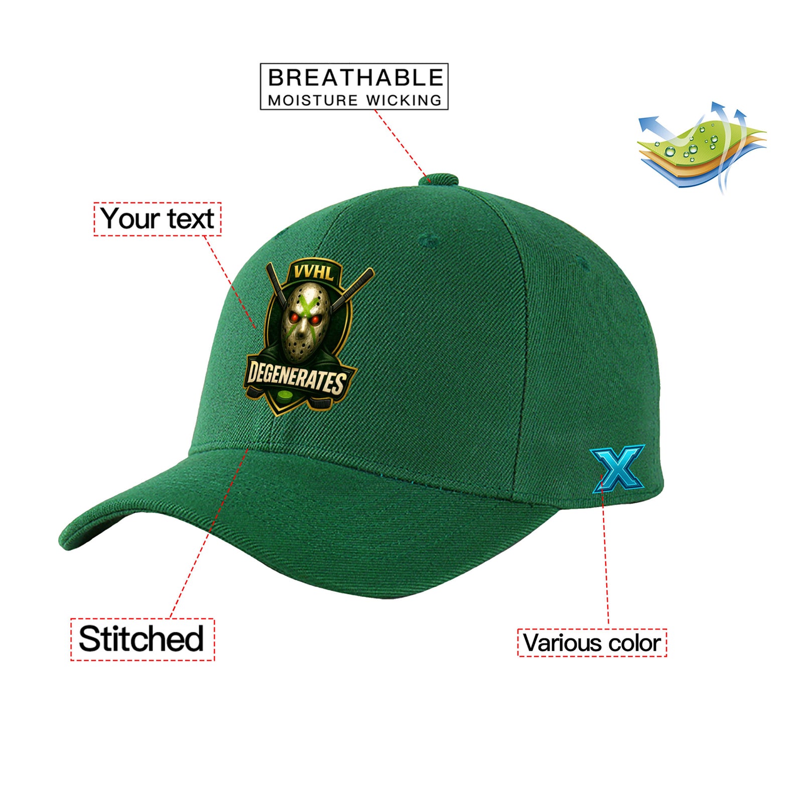 VVHL S10 Season X 3D Degenerates Puff Embroidery Flat Embroidery Baseball Cap