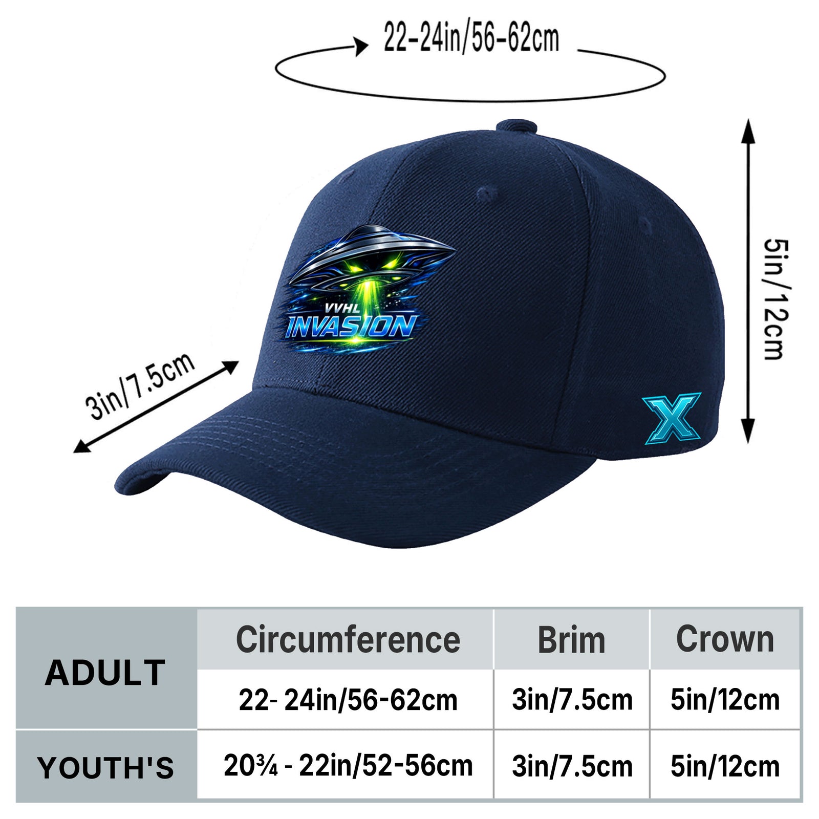 VVHL S10 Season X Invasion 3D Puff Embroidery Flat Embroidery Baseball Cap
