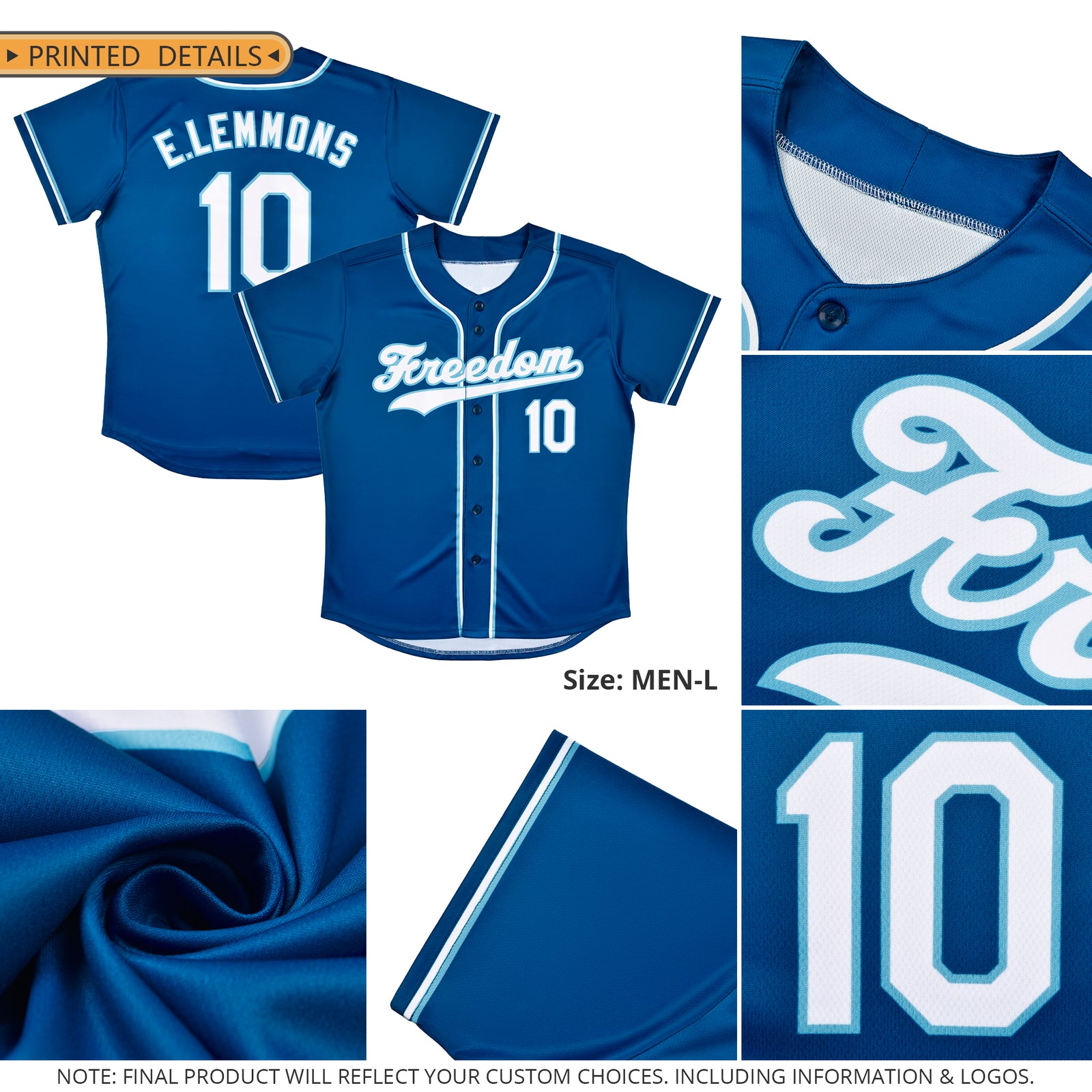 Custom Royal White-Light Blue Hook Classic Style Authentic Baseball Jersey