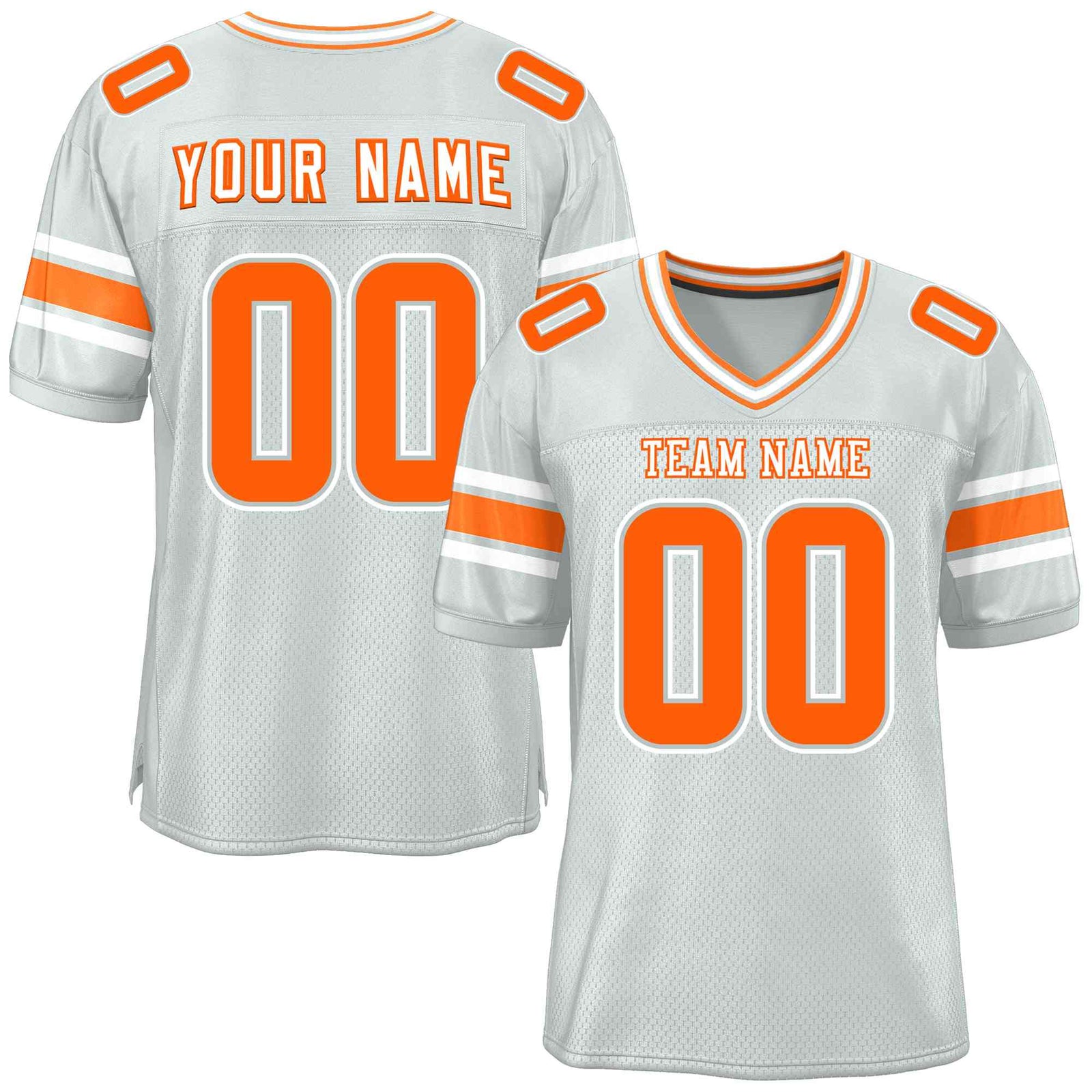 Custom Silver Personalized Classic Authentic Football Jersey