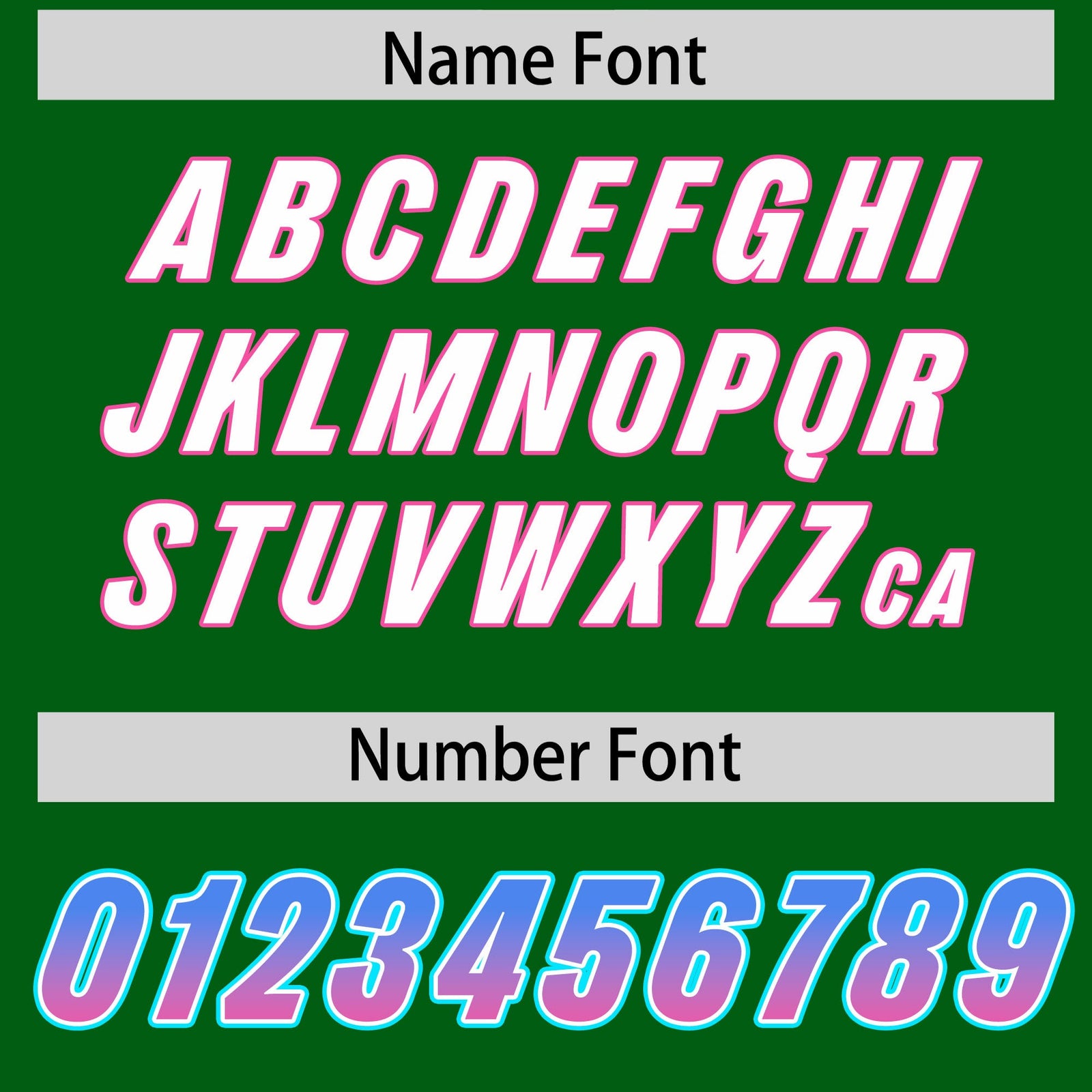 Custom Kelly Green Powder Blue and Pink Sides Gradient Fashion Personalized Team Football Jersey