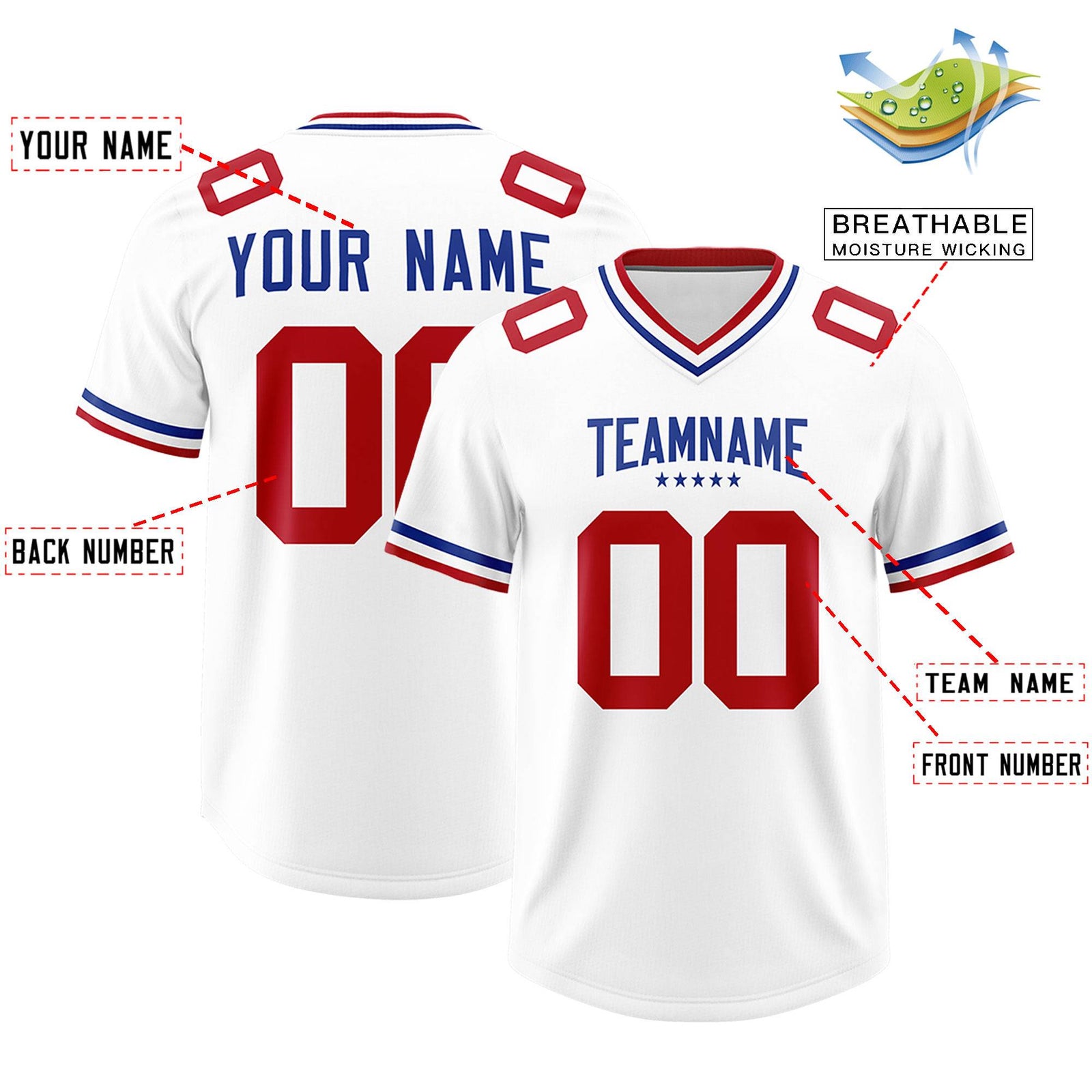 Custom White Classic American Football Jerseys