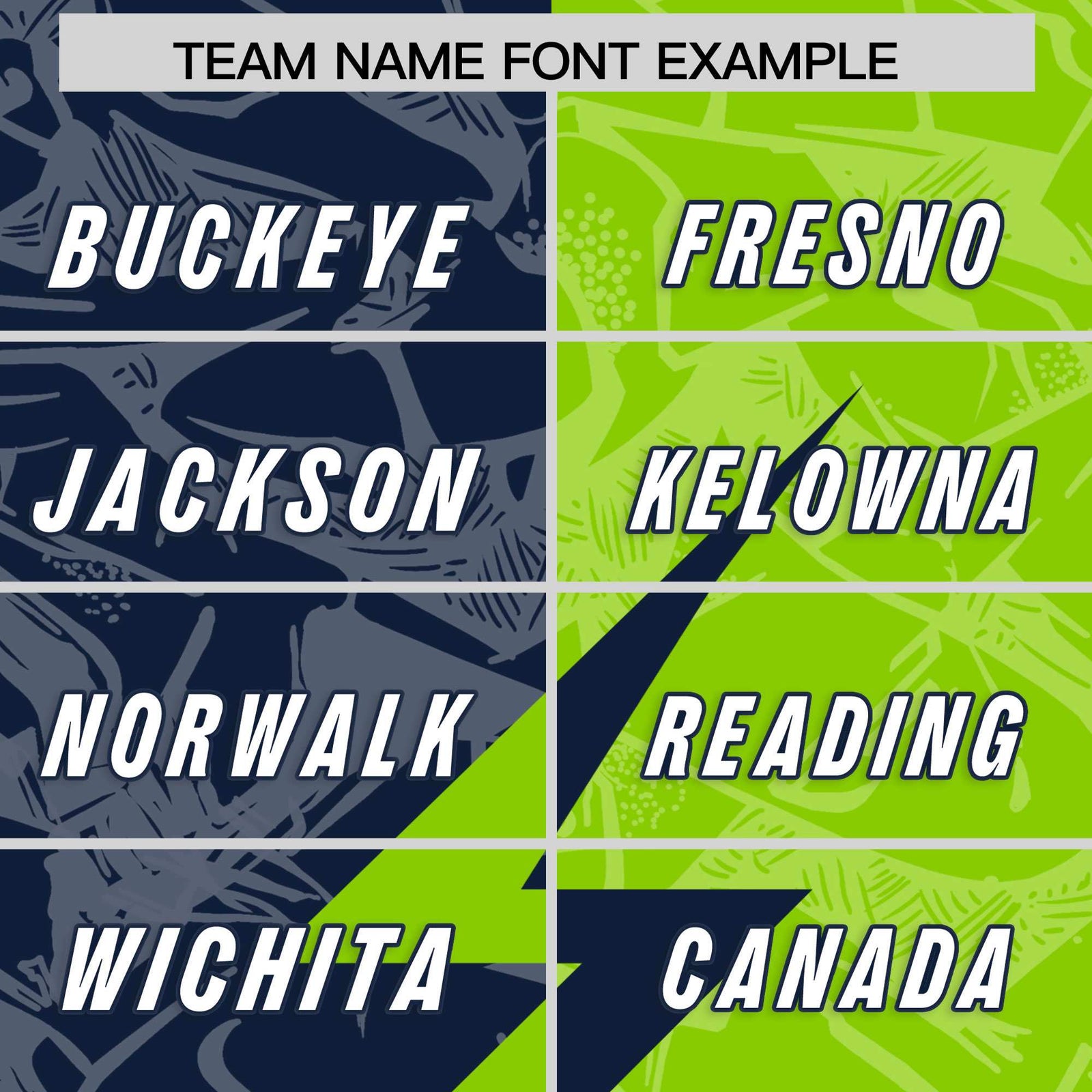 Custom Neon Green Navy Split Personalized Lightning Pattern Football Jersey