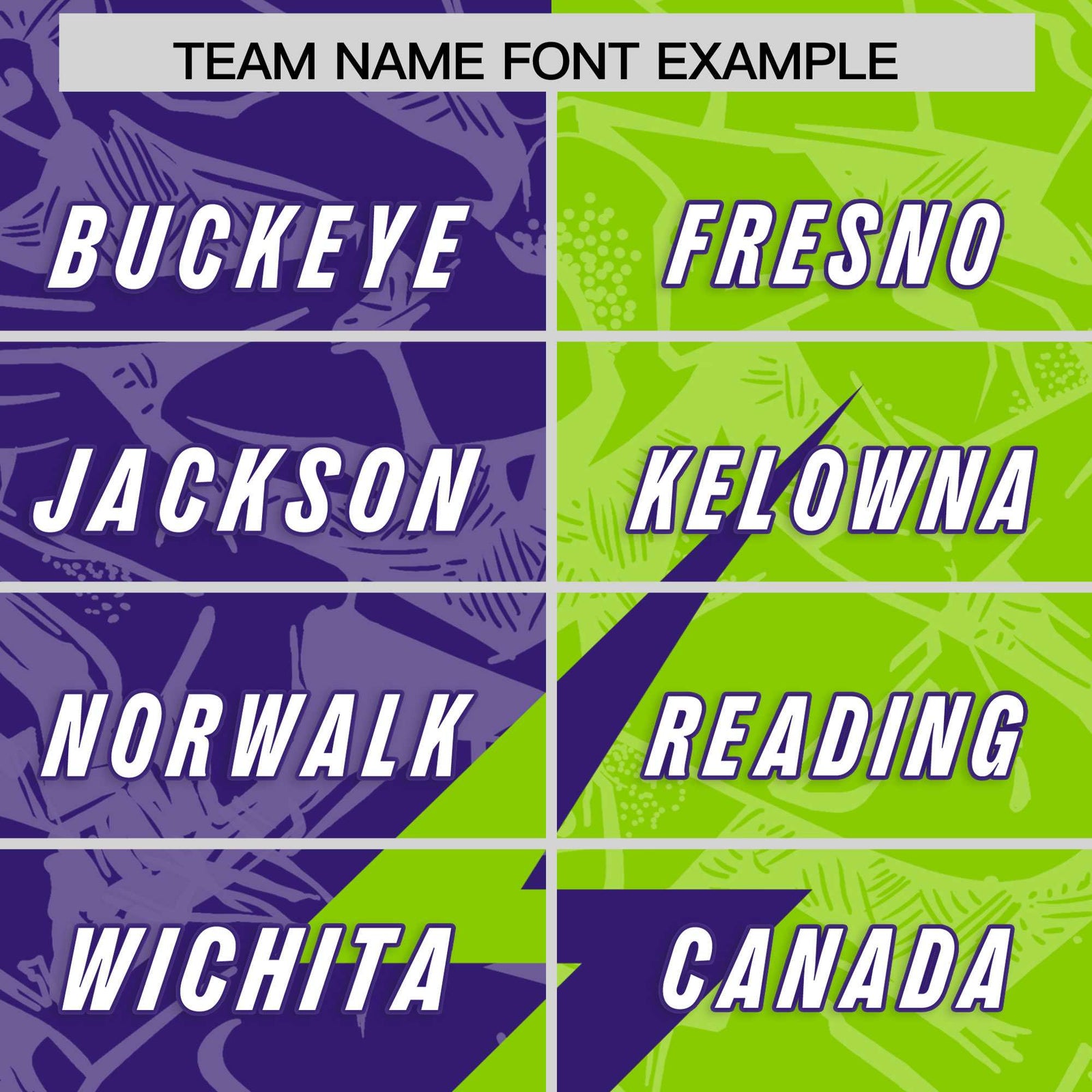 Custom Neon Green Purple Split Personalized Lightning Pattern Football Jersey
