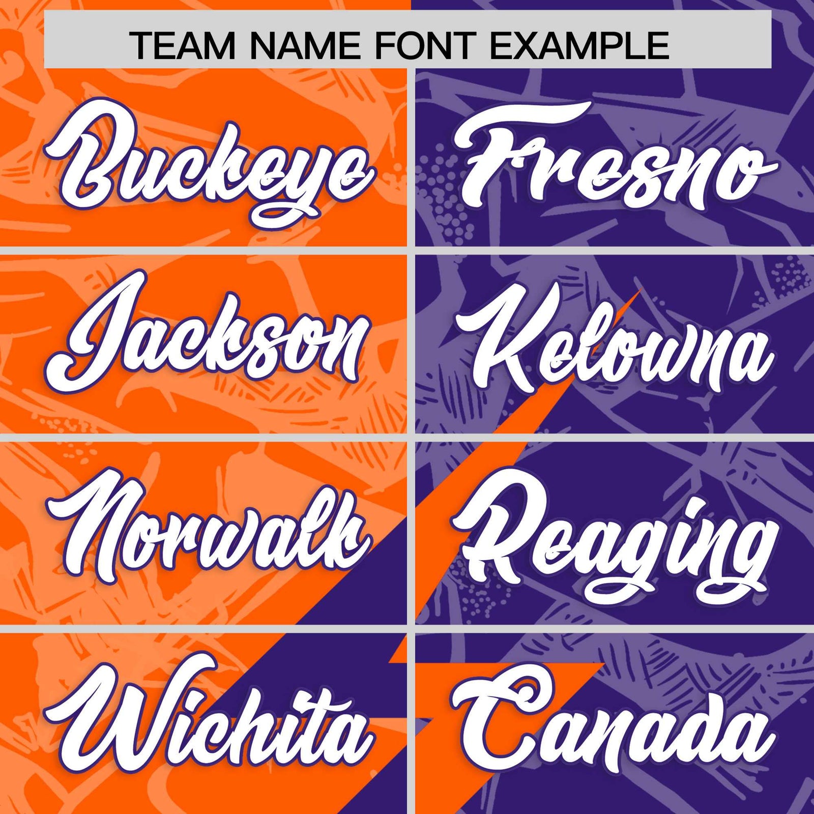 Custom Orange Purple Split Personalized Lightning Pattern Football Jersey
