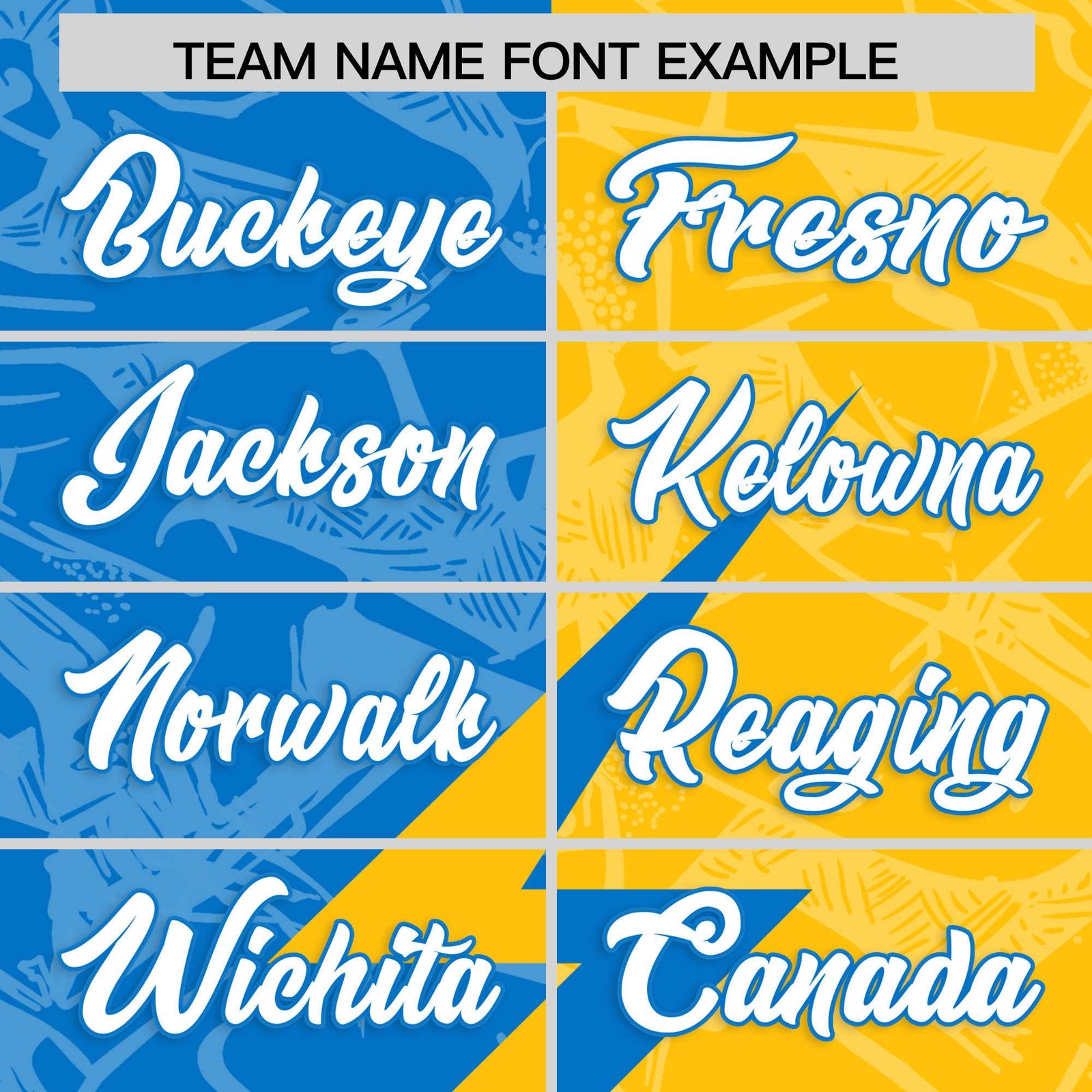 Custom Panther Blue Yellow Split Personalized Lightning Pattern Football Jersey