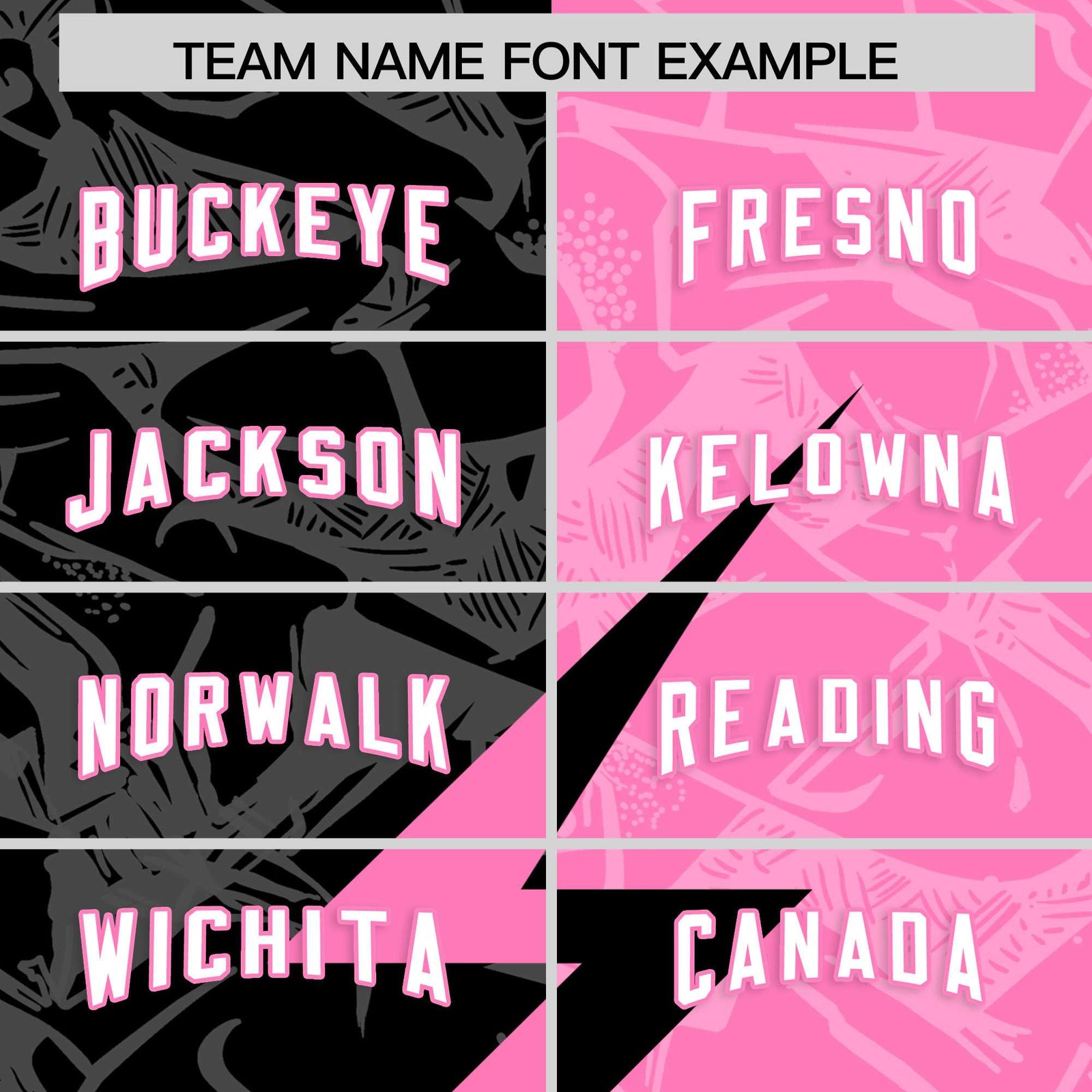 Custom Pink Black Split Personalized Lightning Pattern Football Jersey