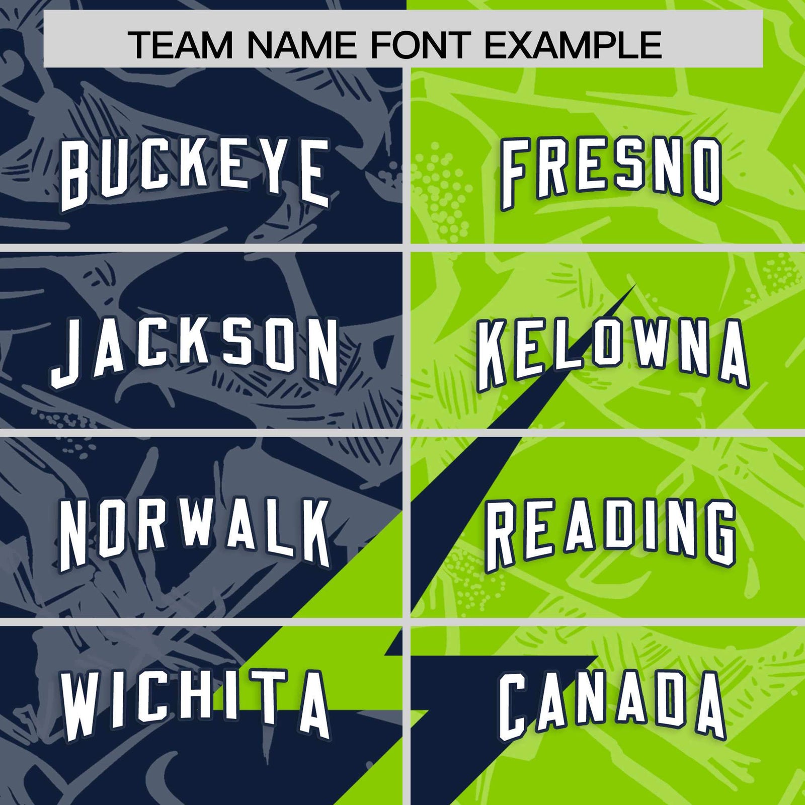 Custom Neon Green Navy Split Personalized Lightning Pattern Football Jersey