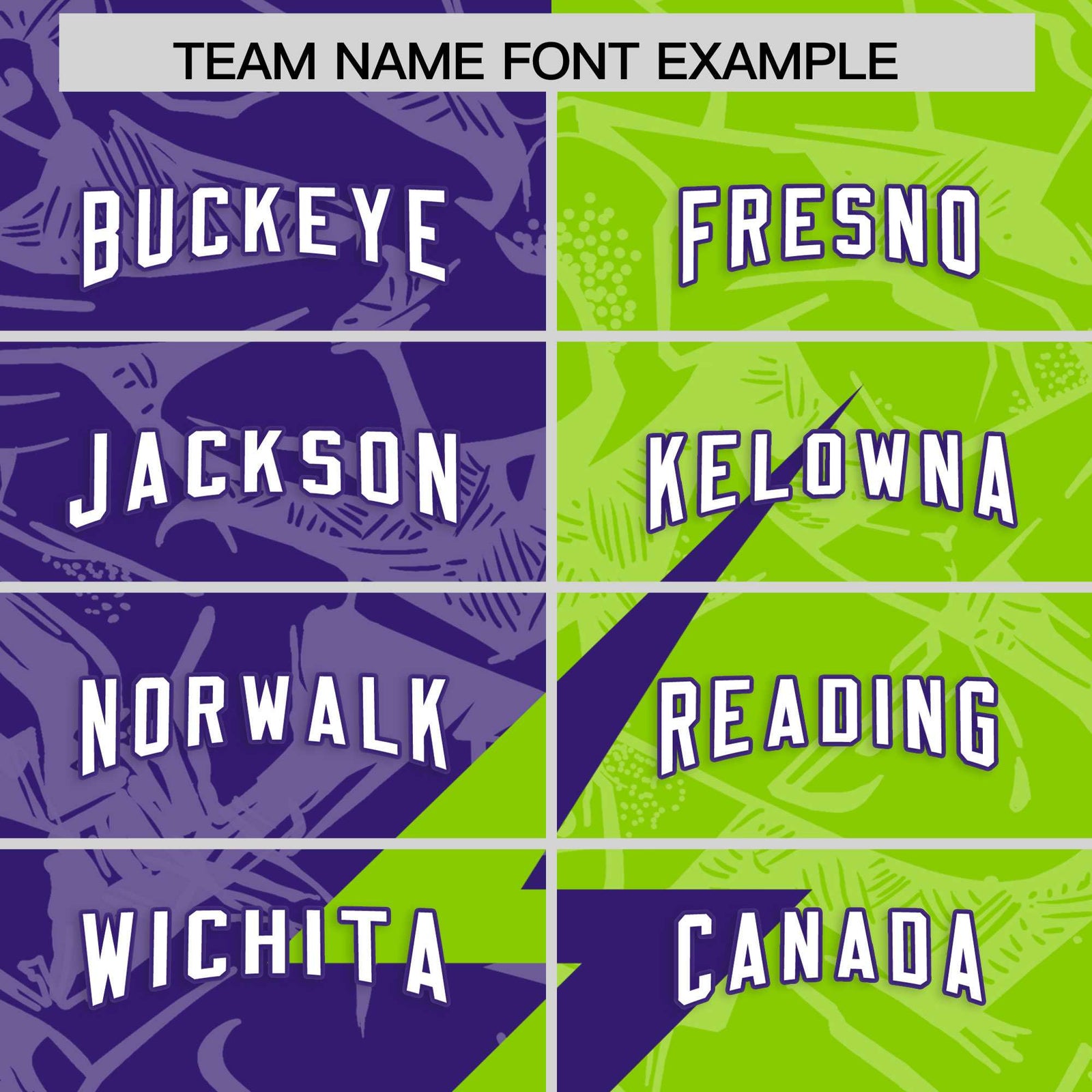 Custom Neon Green Purple Split Personalized Lightning Pattern Football Jersey
