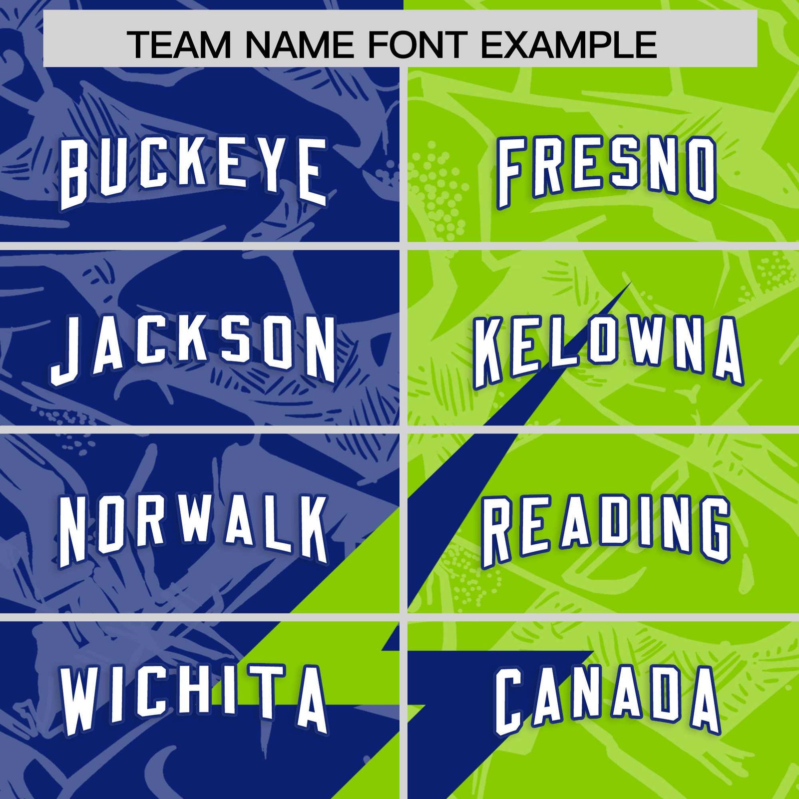 Custom Royal Neon Green Split Personalized Lightning Pattern Football Jersey