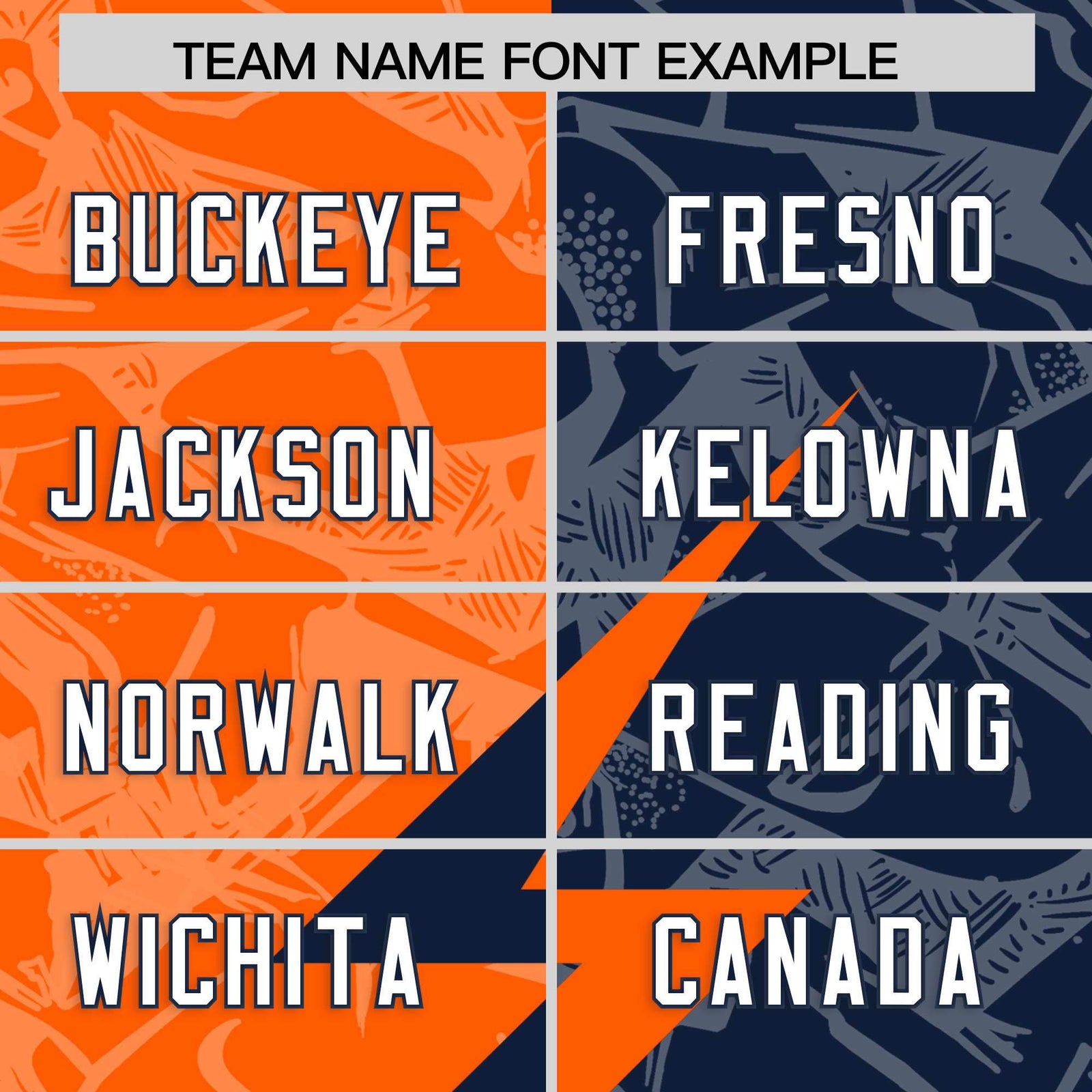 Custom Orange Navy Split Personalized Lightning Pattern Football Jersey