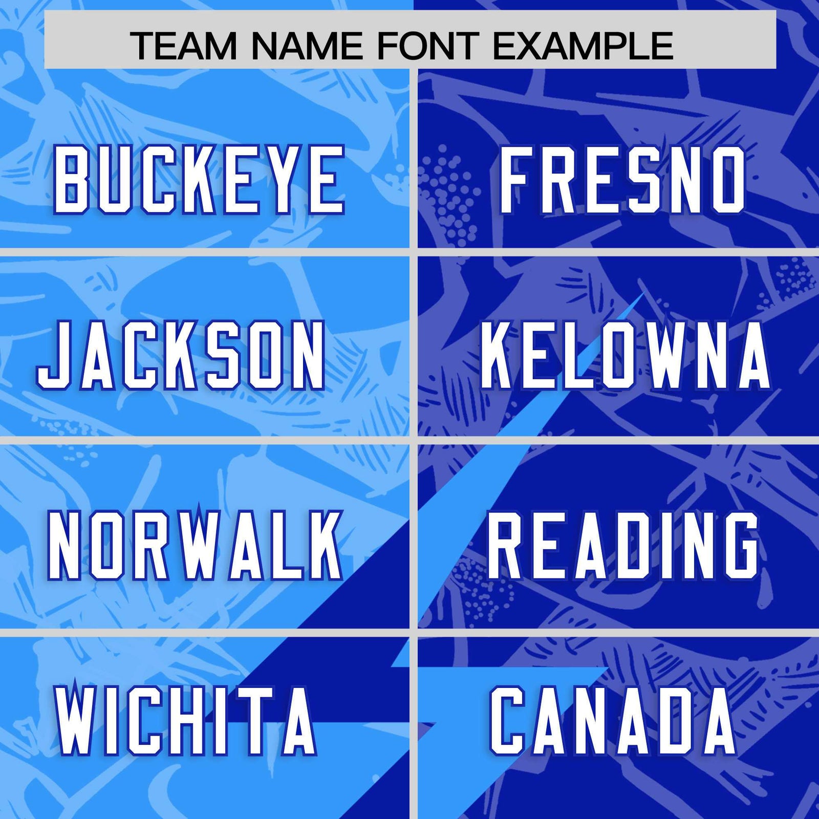 Custom Royal Light Blue Split Personalized Lightning Pattern Football Jersey