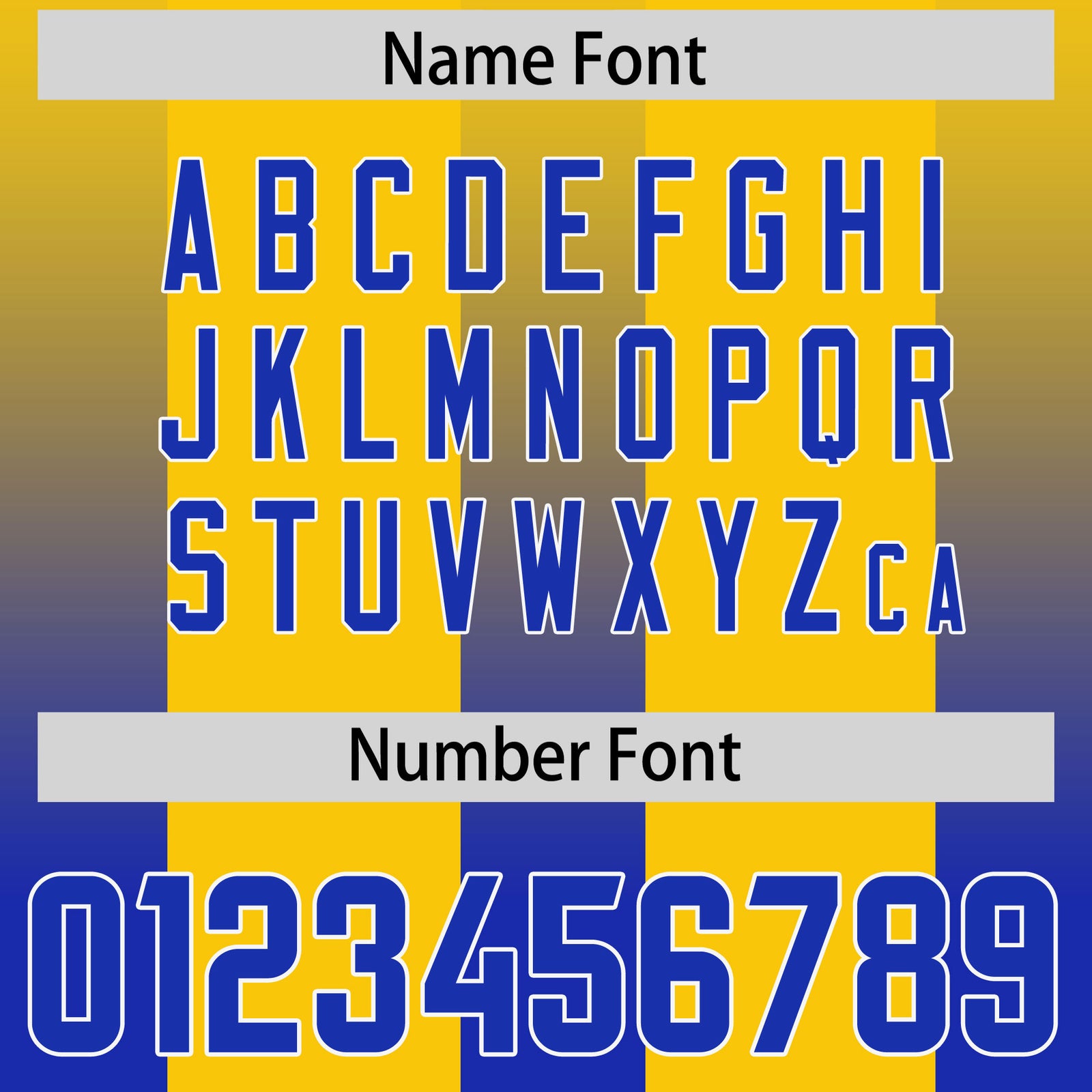 Custom Yellow Royal Vertical Width Stripe Gradient Fashion Personalized Team Football Jersey