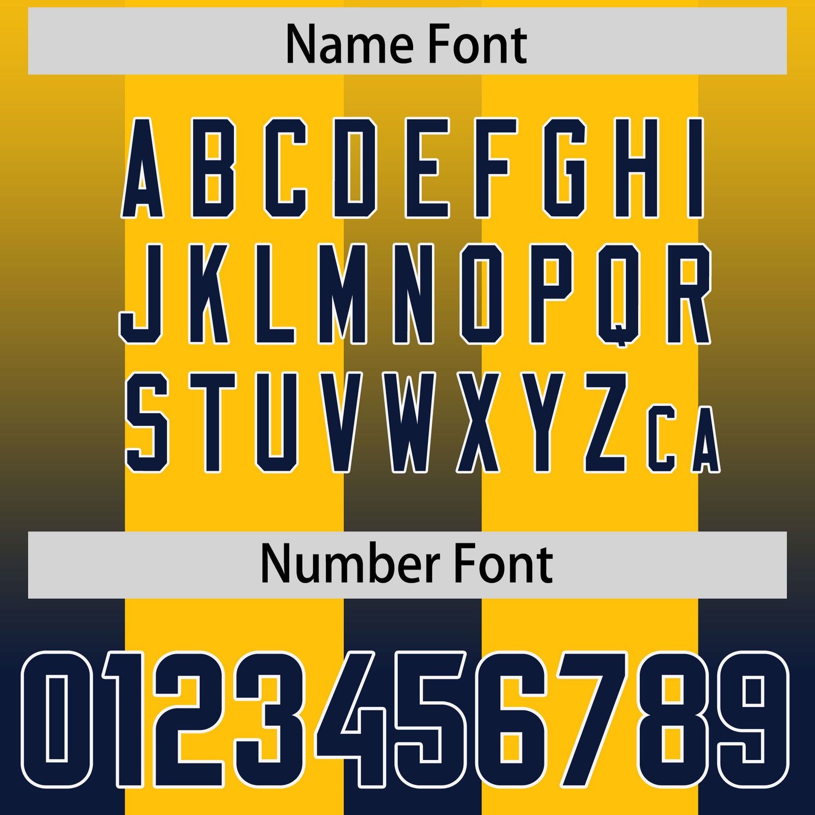Custom Yellow Navy Vertical Width Stripe Gradient Fashion Personalized Team Football Jersey