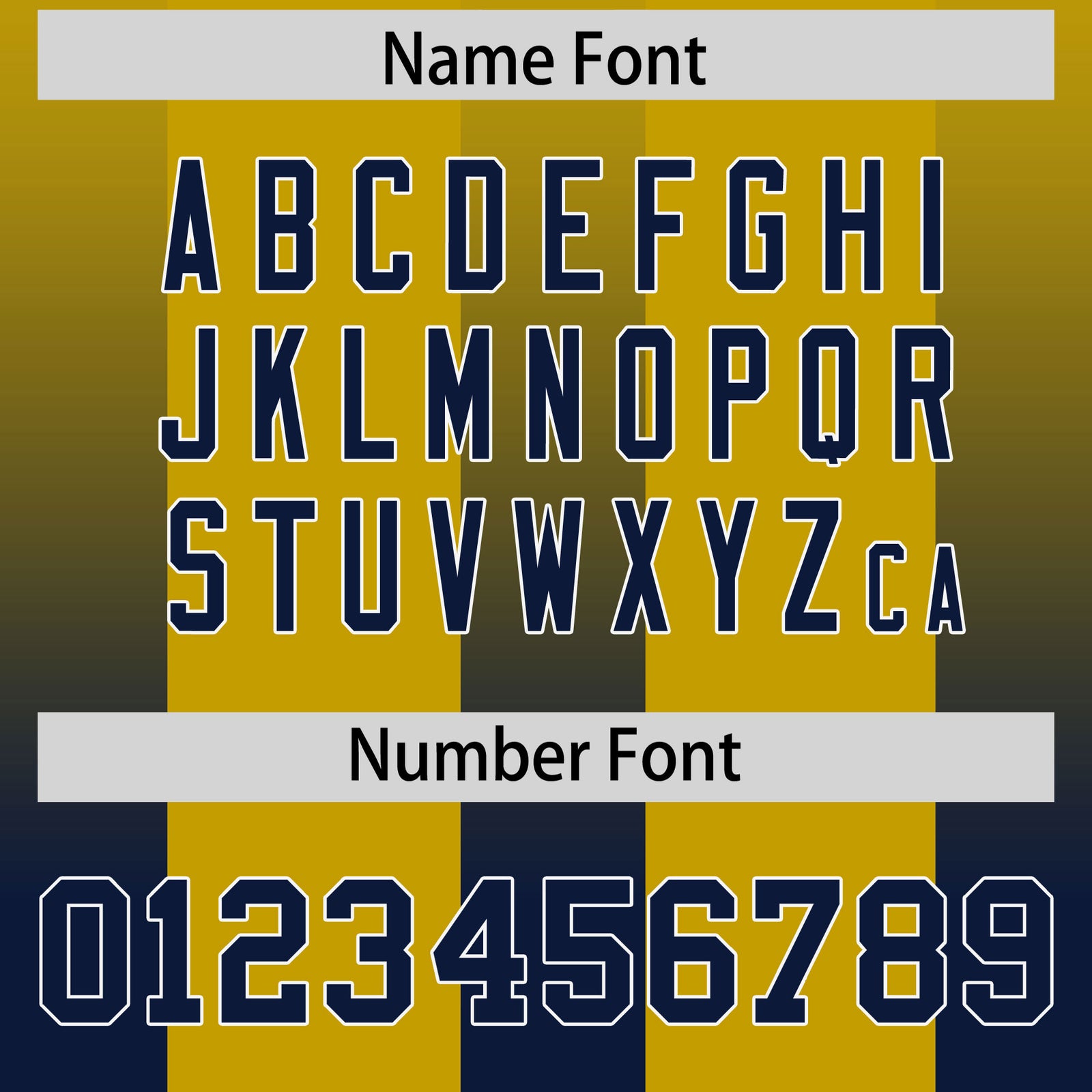 Custom Old Gold Navy Vertical Width Stripe Gradient Fashion Personalized Team Football Jersey