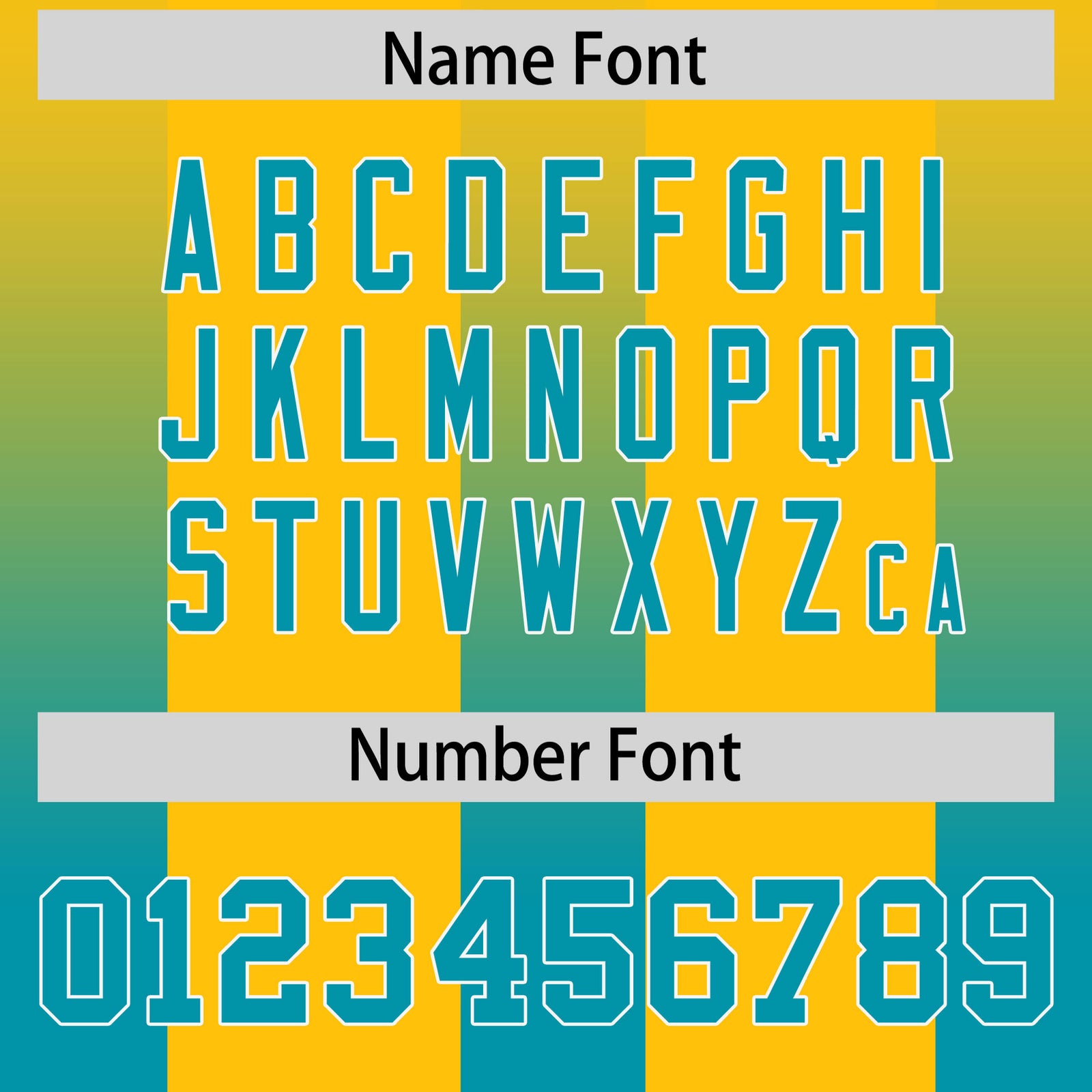 Custom Yellow Aqua Vertical Width Stripe Gradient Fashion Personalized Team Football Jersey