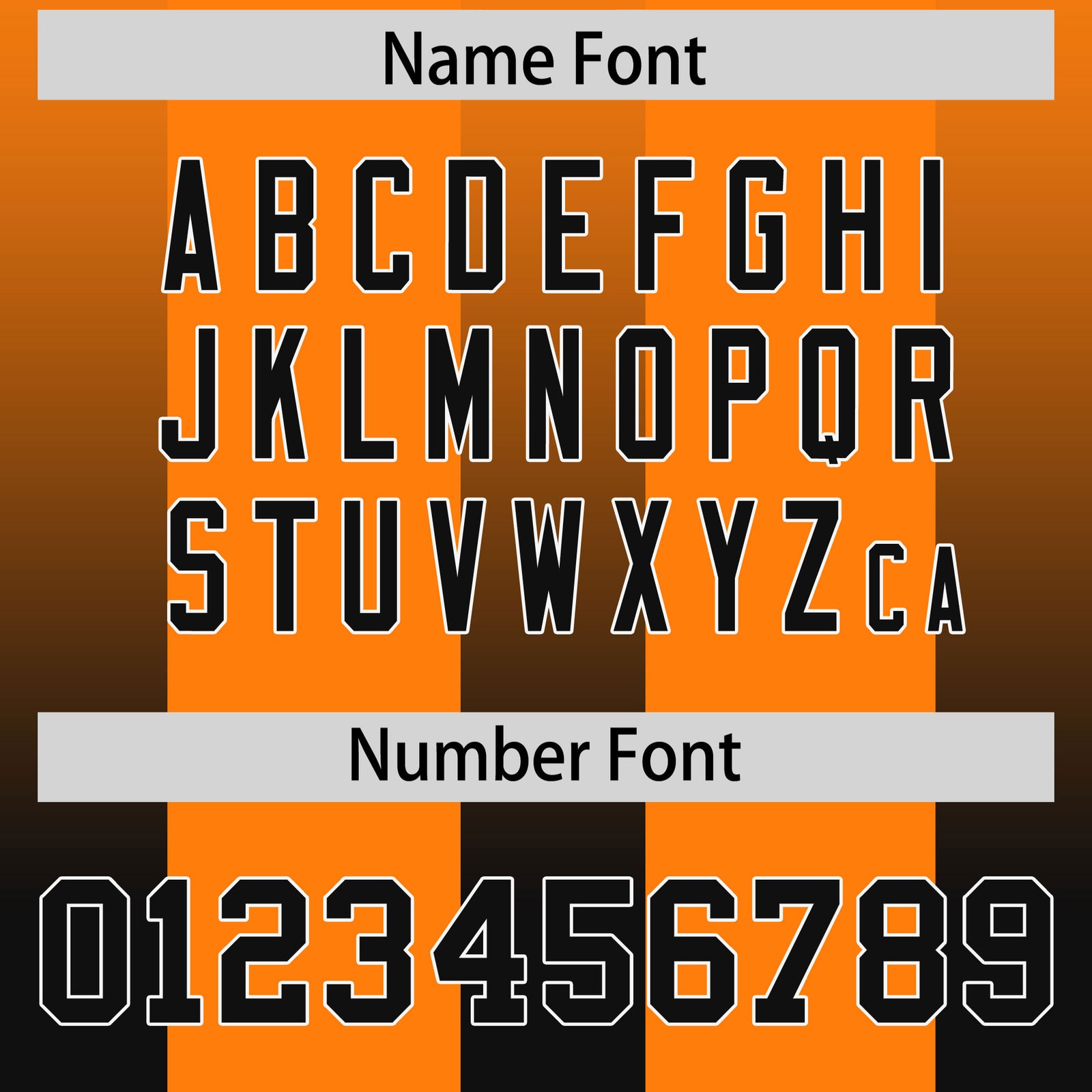 Custom Orange Black Vertical Width Stripe Gradient Fashion Personalized Team Football Jersey