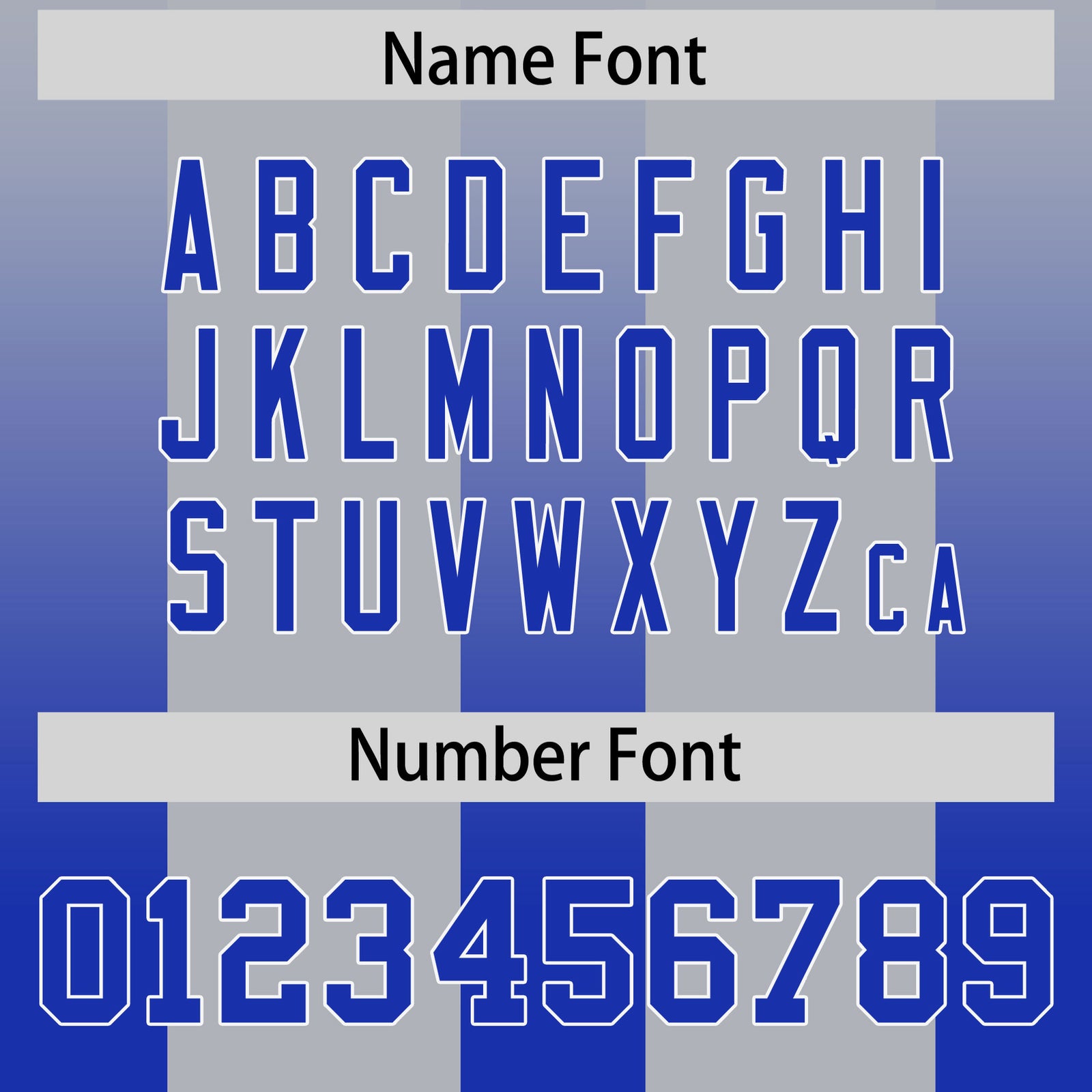 Custom Gray Royal Vertical Width Stripe Gradient Fashion Personalized Team Football Jersey