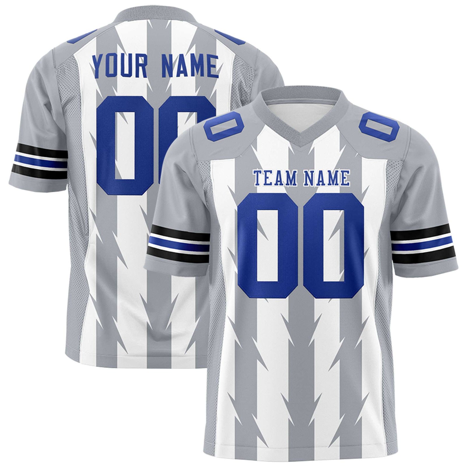 Custom White and Gray Graffiti Pattern Practice Flag Football Jerseys For Youth & Mens| KXKSHOP