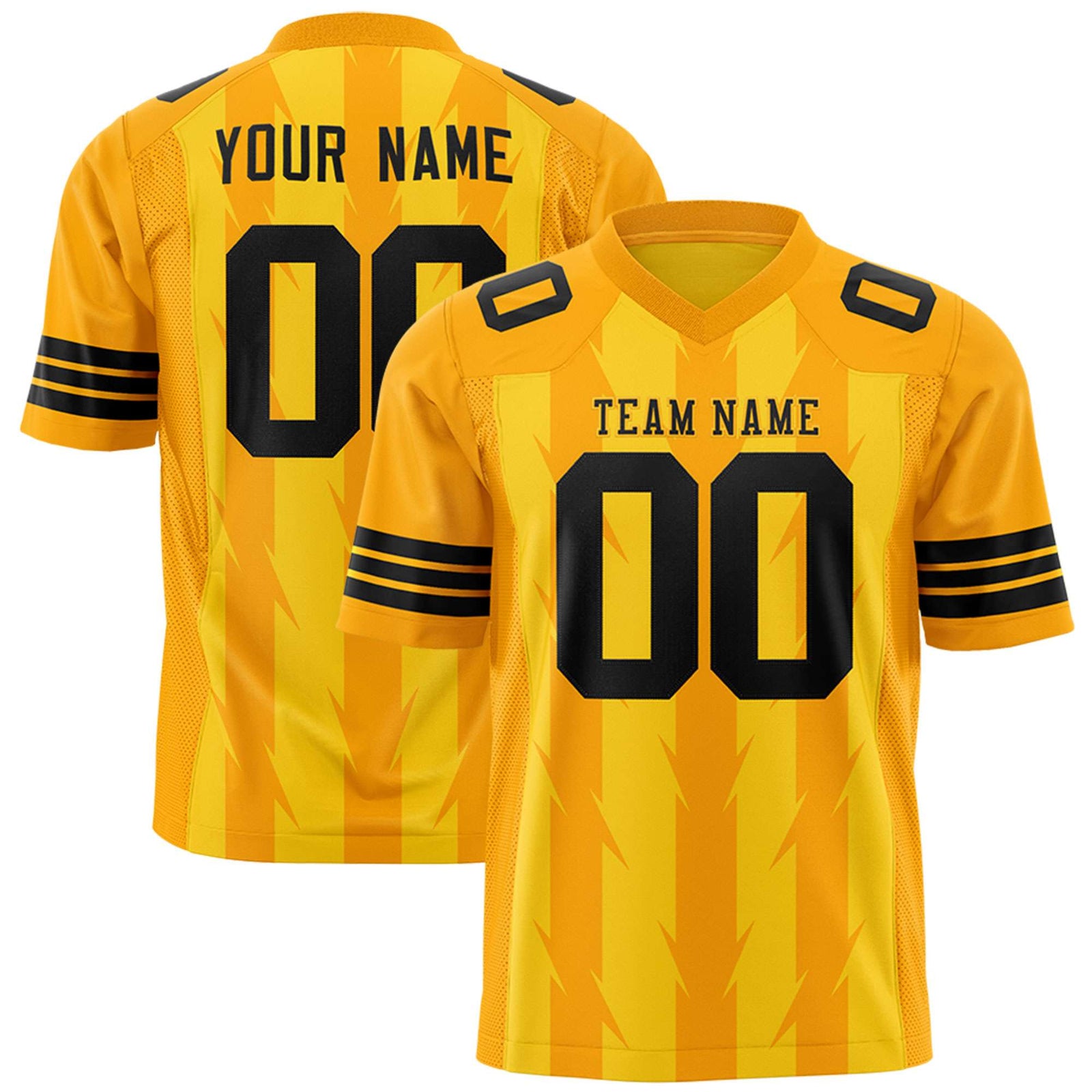 Custom Gold and Yellow Graffiti Pattern Practice Flag Football Jerseys For Youth & Mens| KXKSHOP