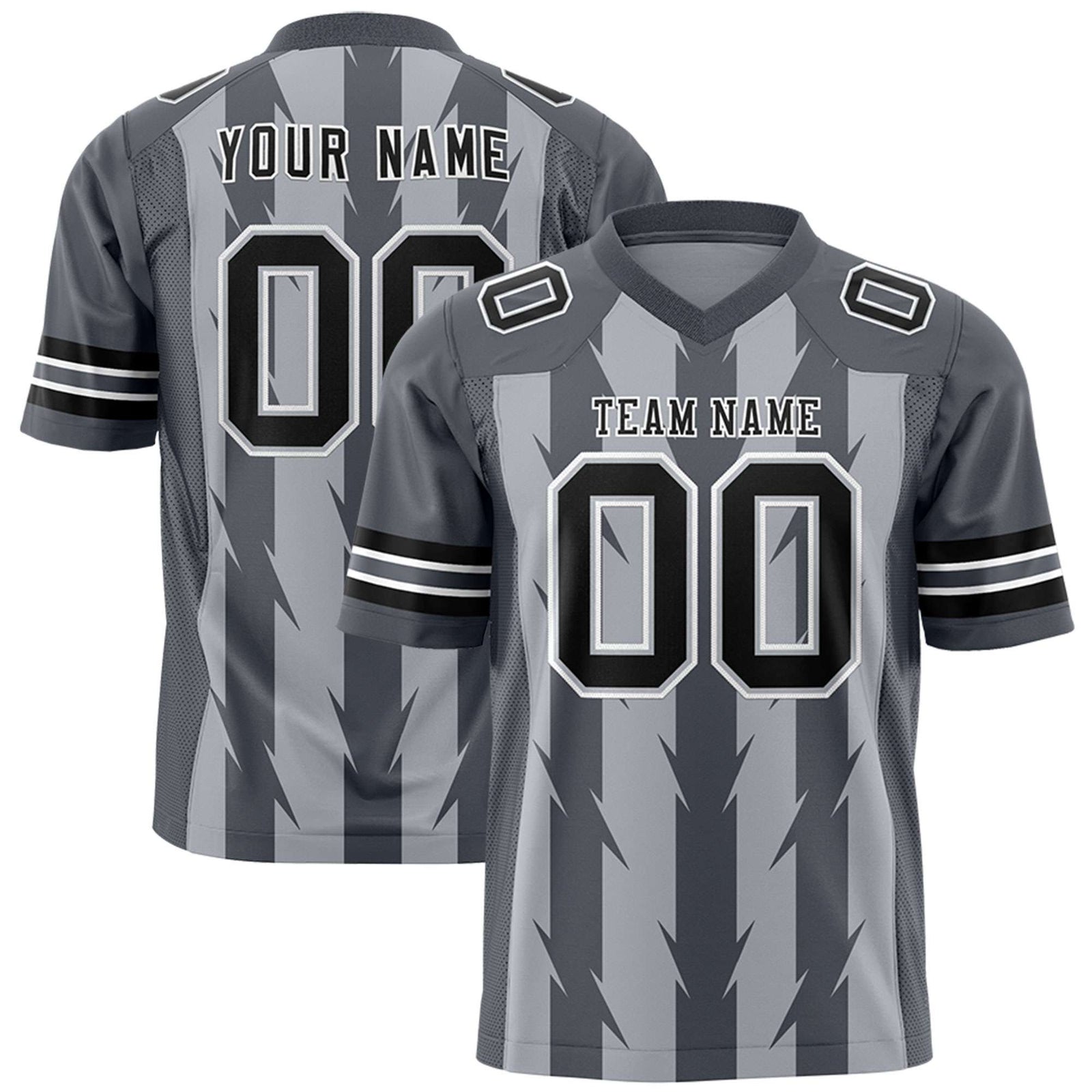 Custom Gray and Dark Gray Graffiti Pattern Practice Flag Football Jerseys For Youth & Mens| KXKSHOP