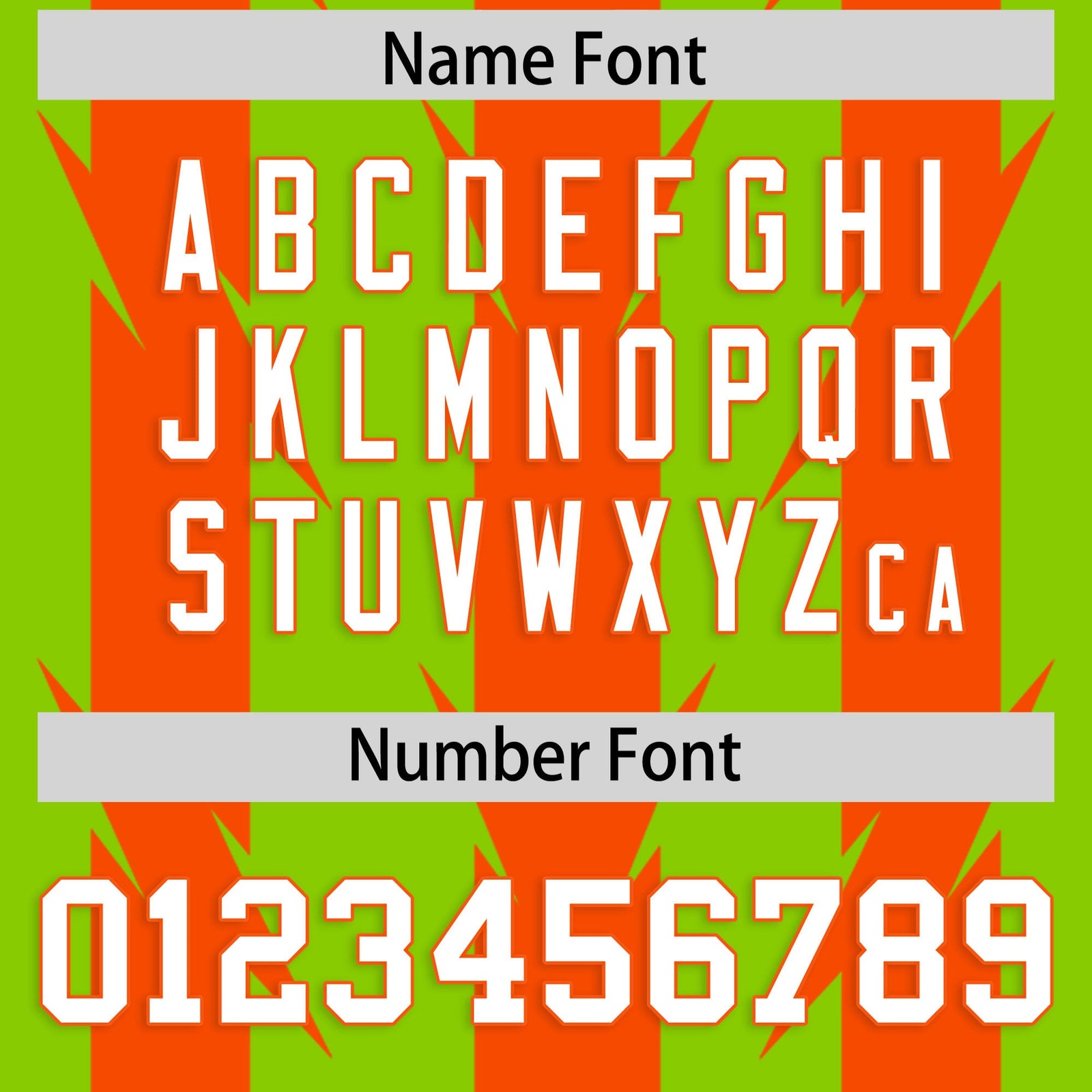 Custom Neon Green and Orange Graffiti Pattern Practice Flag Football Jerseys For Youth & Mens| KXKSHOP