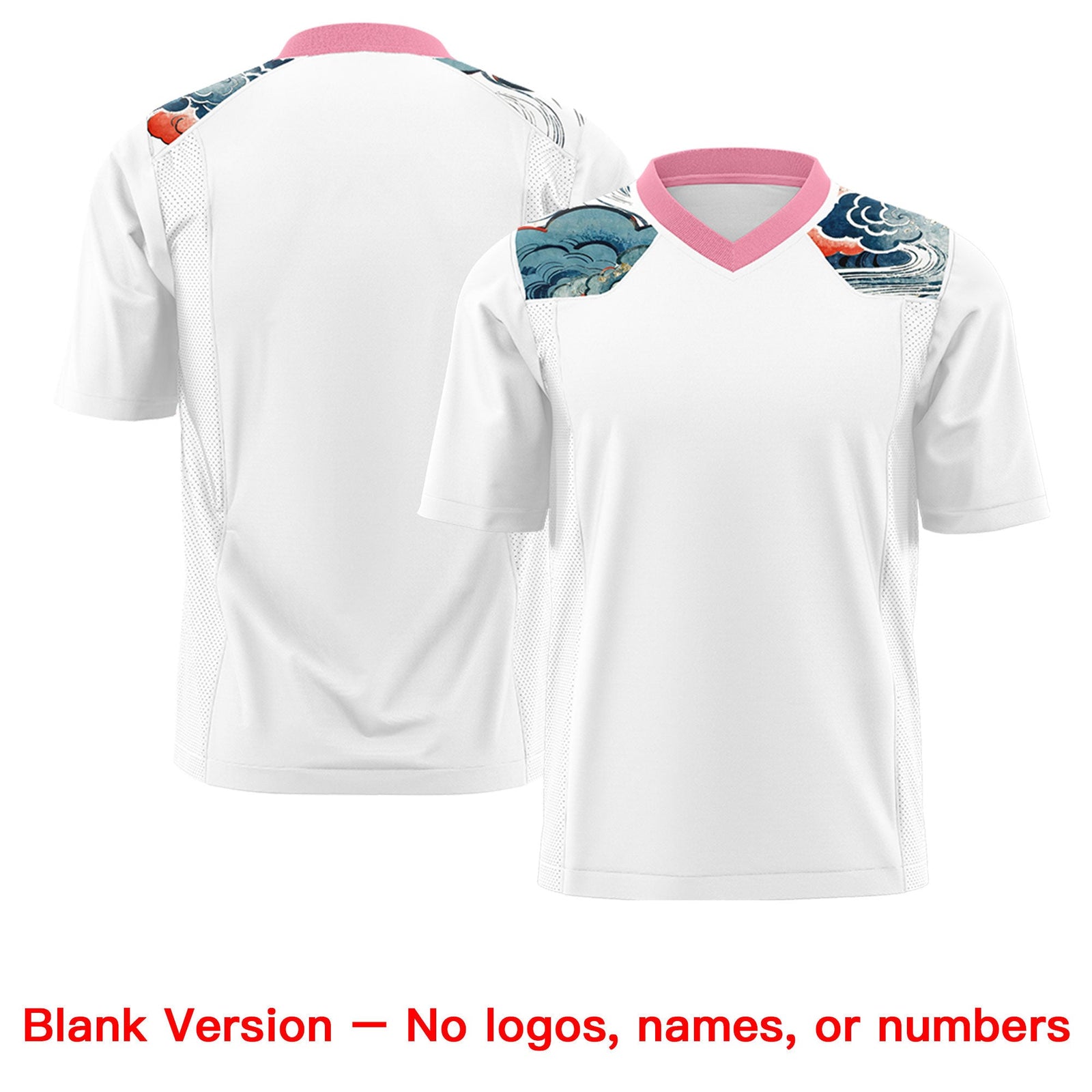 Custom Light Pink White Ukiyo-e Auspicious Clouds Graffiti Pattern Football Jersey | For Men,For Women | KXKSHOP