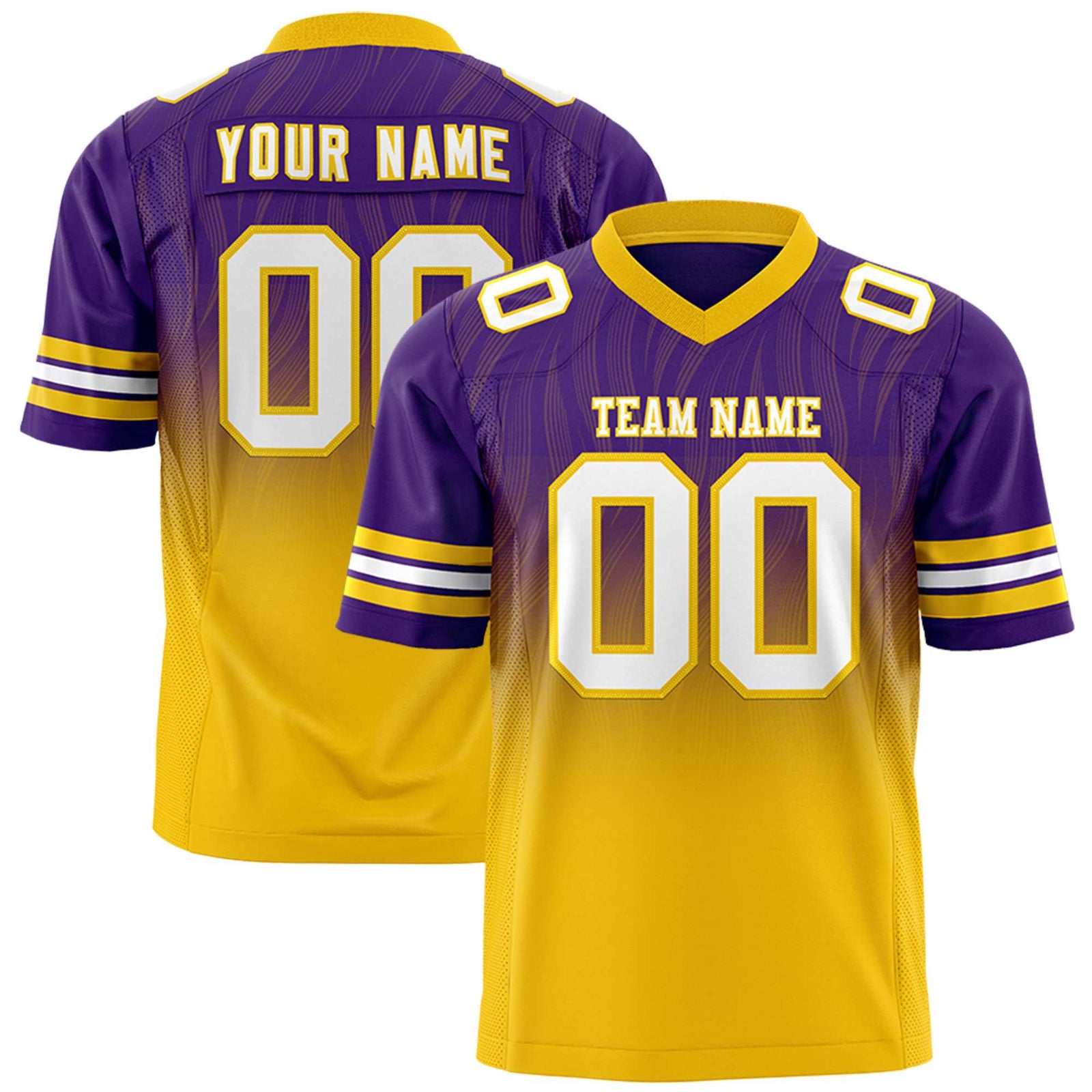 Custom Purple and Gold Customize Flag Football Jersey-7v7 Football Uniforms | KXKSHOP