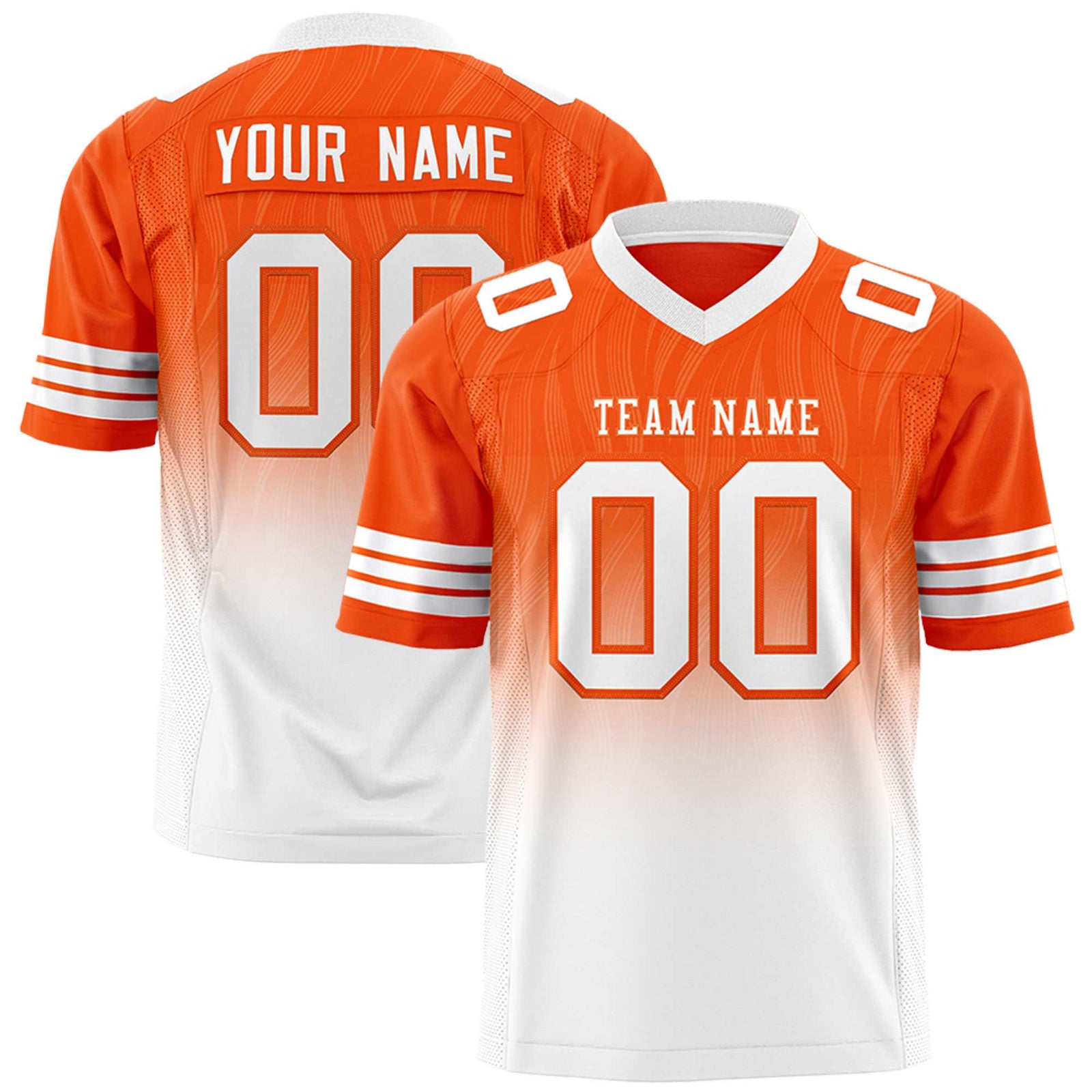 Custom Orange and White Customize Flag Football Jersey-7v7 Football Uniforms | KXKSHOP