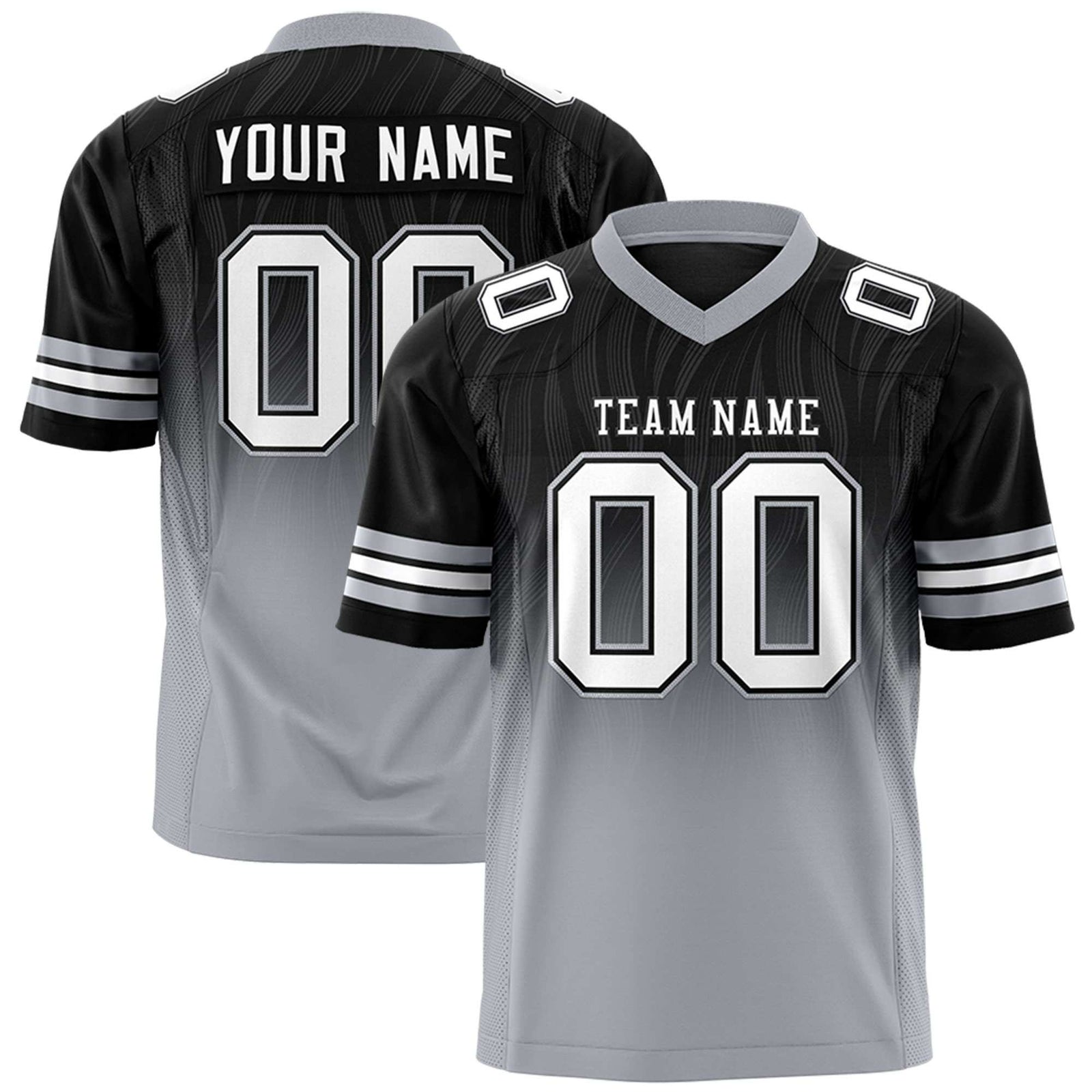 Custom Black and Gray Customize Flag Football Jersey-7v7 Football Uniforms | KXKSHOP