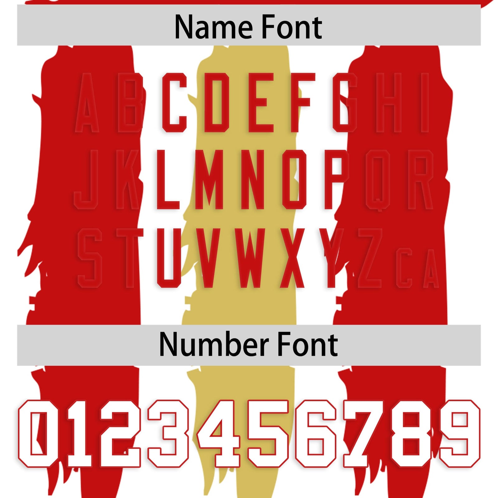 Custom Flag Football Jersey | White Red and Old Gold Graffiti Pattern Practice 7on7 Uniforms | Add name, number & logo| KXKSHOP