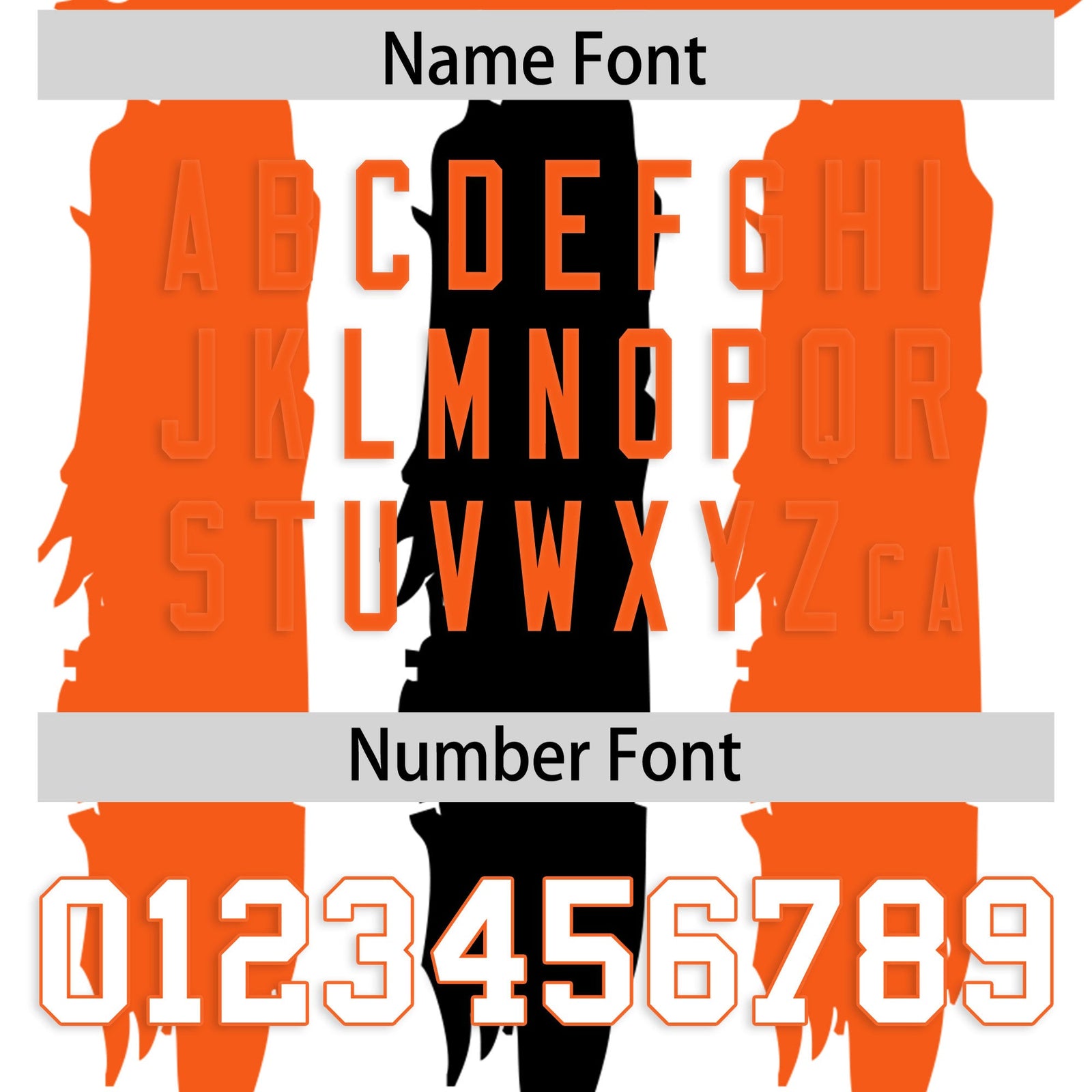 Custom Flag Football Jersey | White Orange and Black Graffiti Pattern Practice 7on7 Uniforms | Add name, number & logo| KXKSHOP