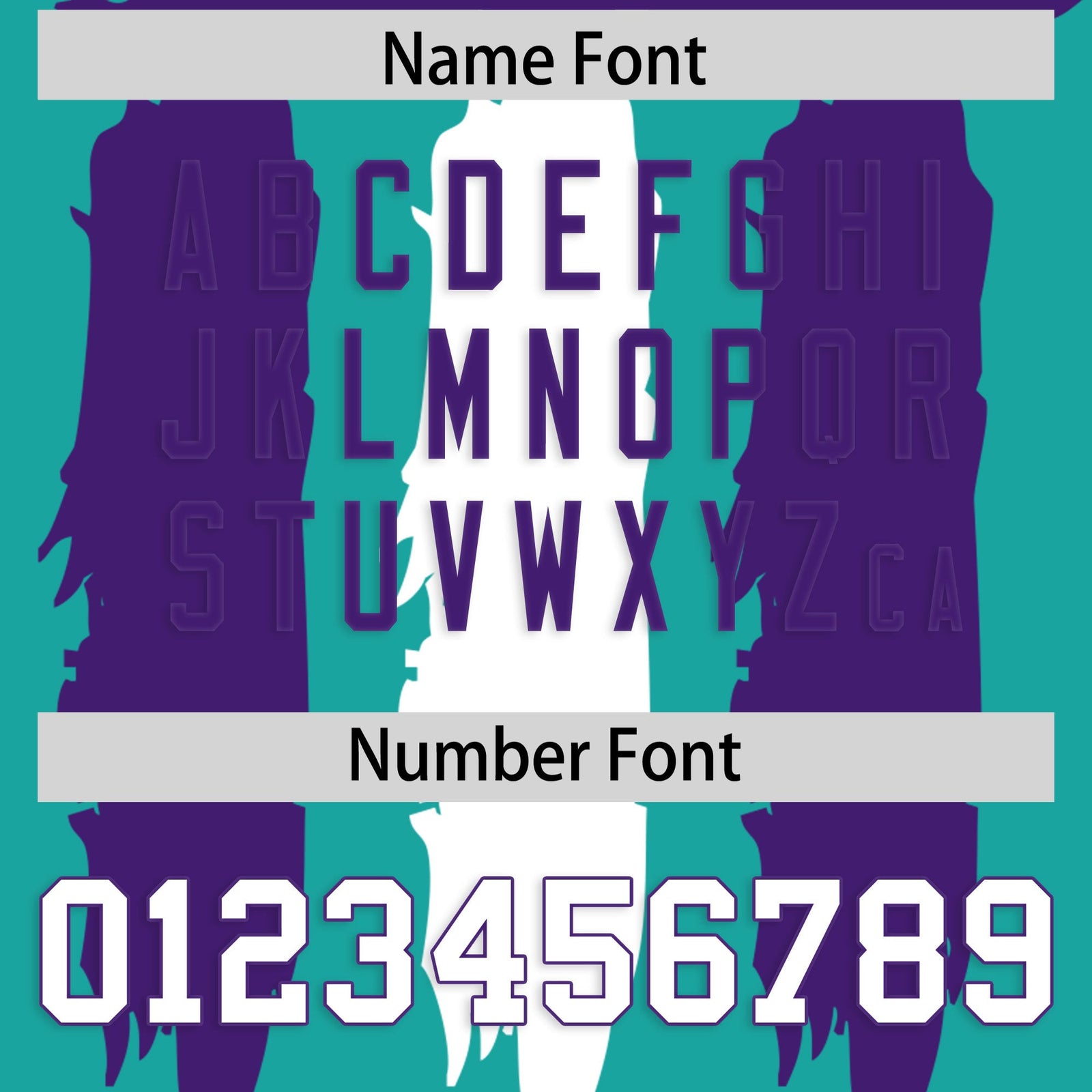 Custom Flag Football Jersey | Aqua Purple and White Graffiti Pattern Practice 7on7 Uniforms | Add name, number & logo| KXKSHOP