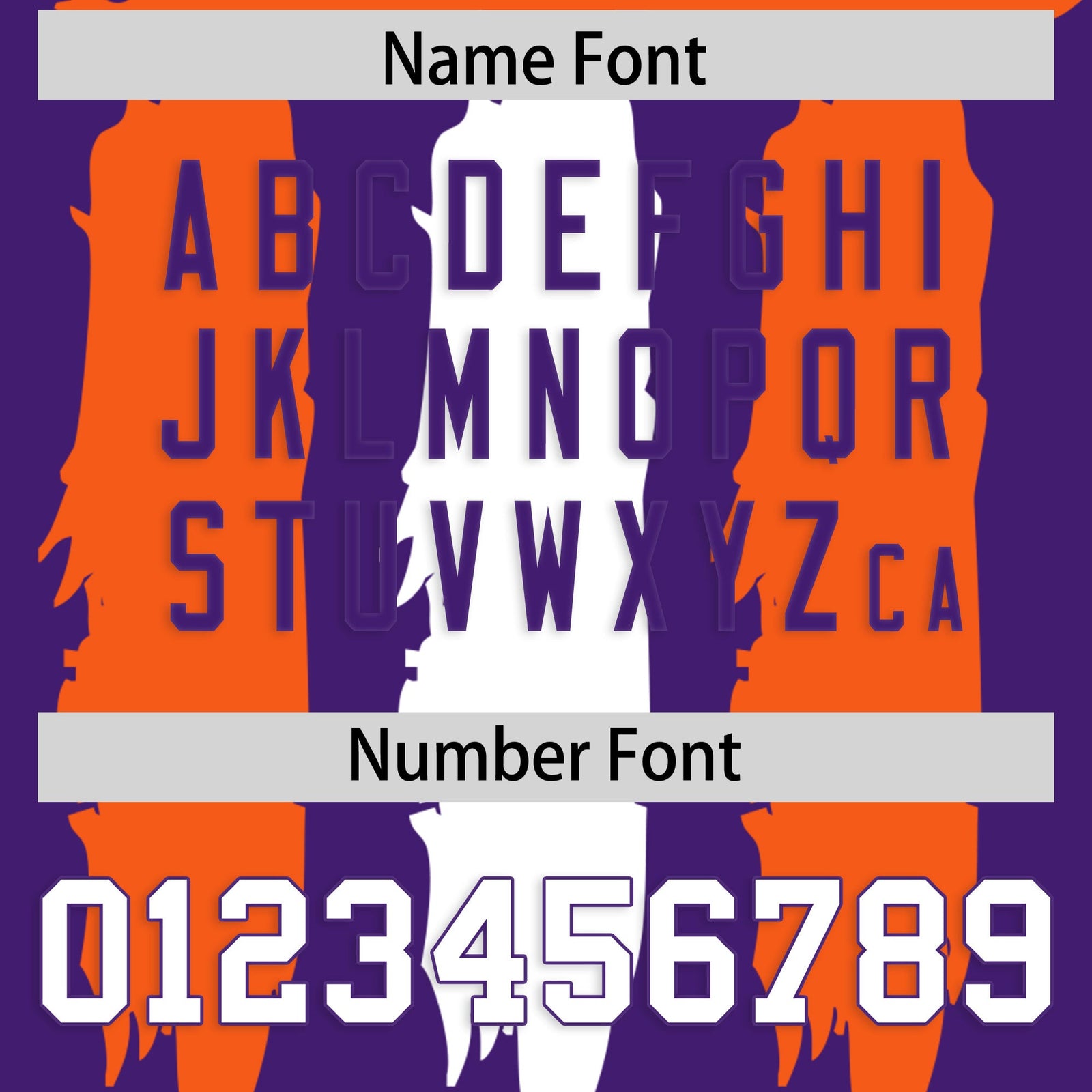 Custom Flag Football Jersey | Purple Orange and White Graffiti Pattern Practice 7on7 Uniforms | Add name, number & logo| KXKSHOP