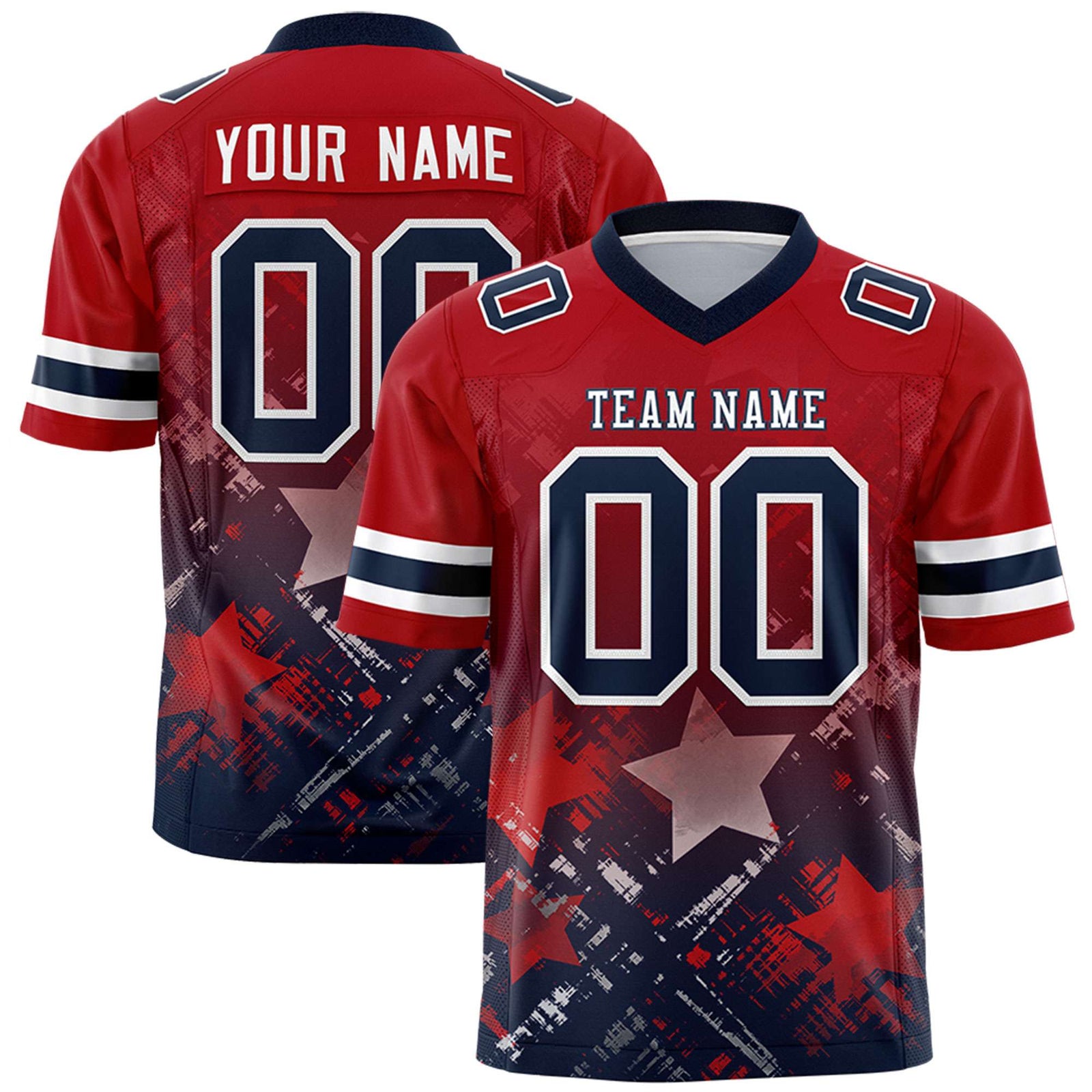 Custom Red and Navy Customize Flag Football Jersey - 7v7 Uniform| KXKSHOP