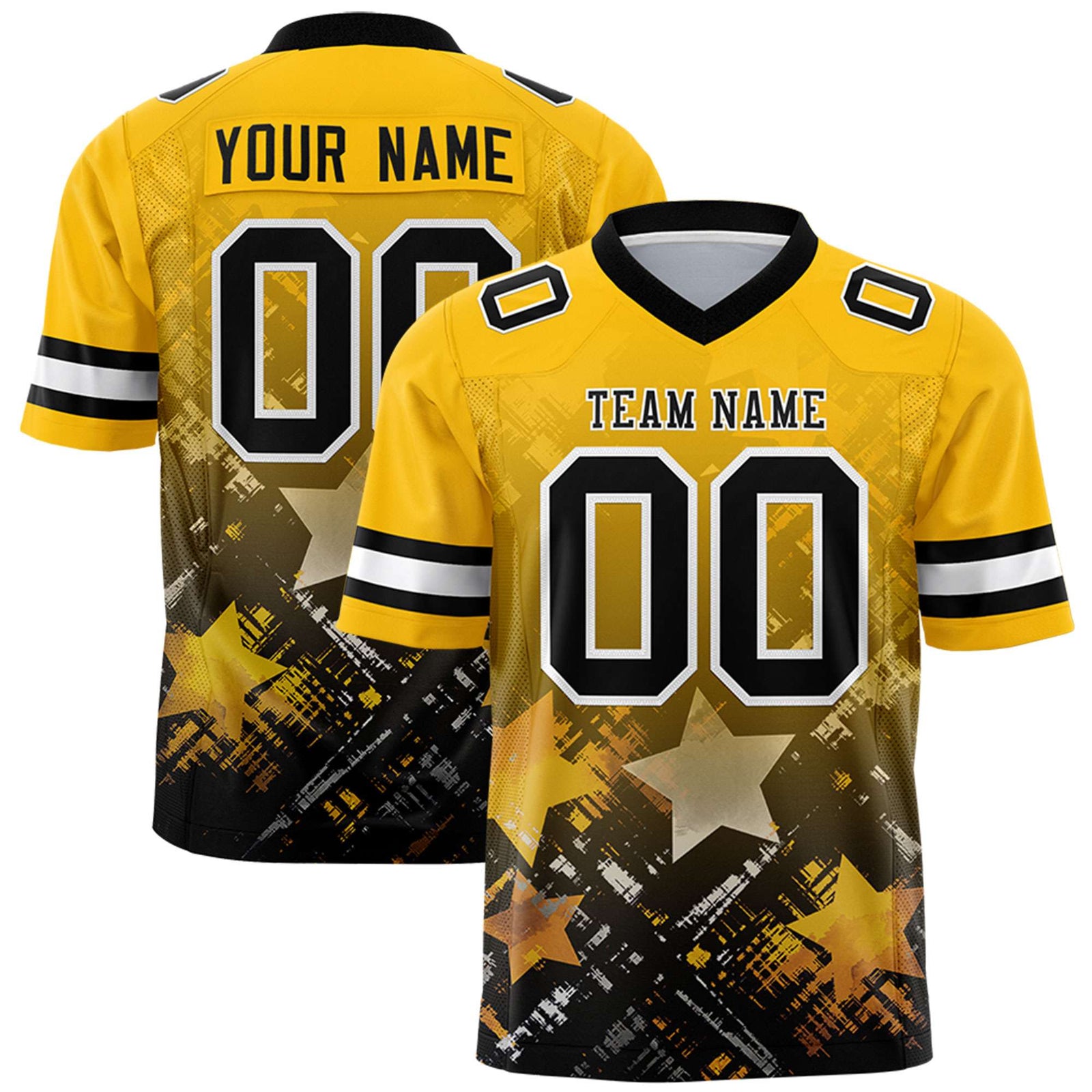 Custom Yellow and Black Customize Flag Football Jersey - 7v7 Uniform| KXKSHOP